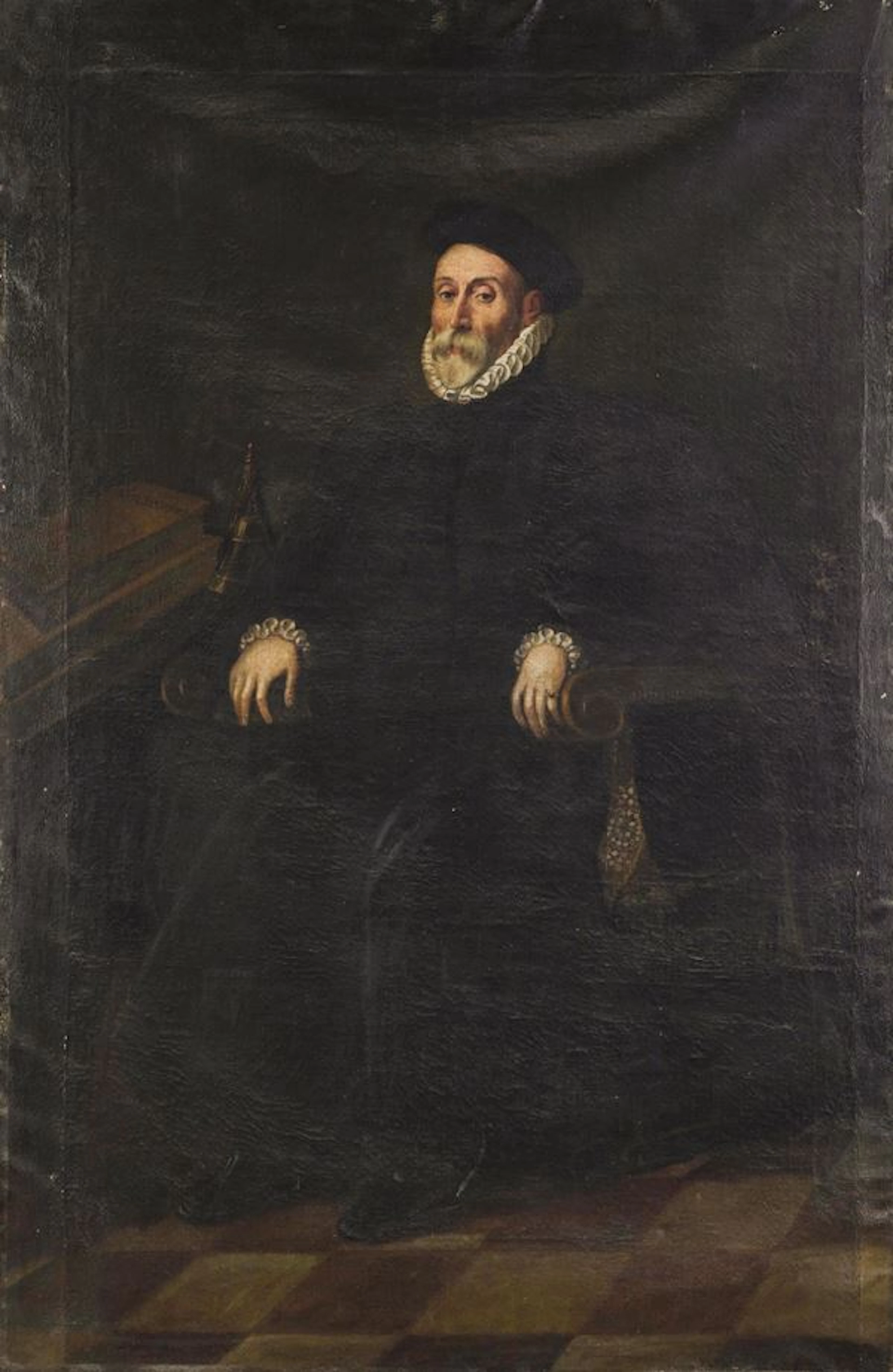 Scuola genovese del XVII secolo Ritratto di magistrato in nero