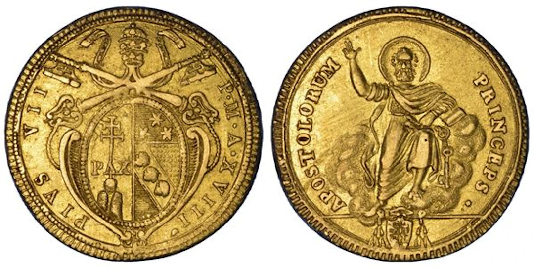 STATO PONTIFICIO. PIO VII (Gregorio Luigi Barnaba Chiaramonti), 1800-1823.