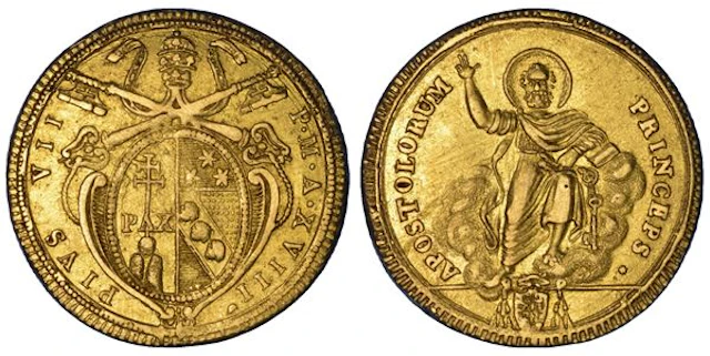 STATO PONTIFICIO. PIO VII (Gregorio Luigi Barnaba Chiaramonti), 1800-1823.
