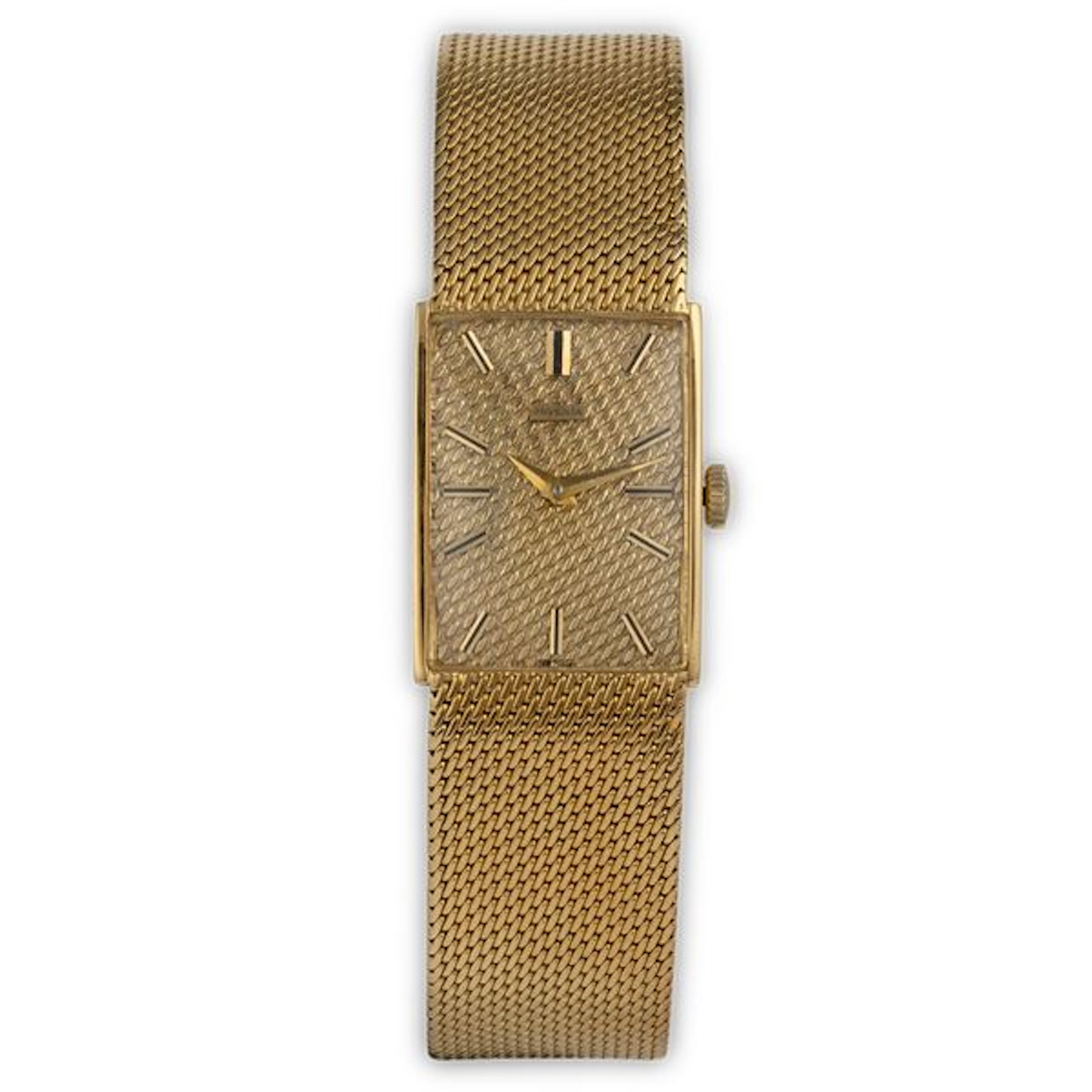 Solo tempo in oro giallo 18k con bracciale integrato maglia milanese