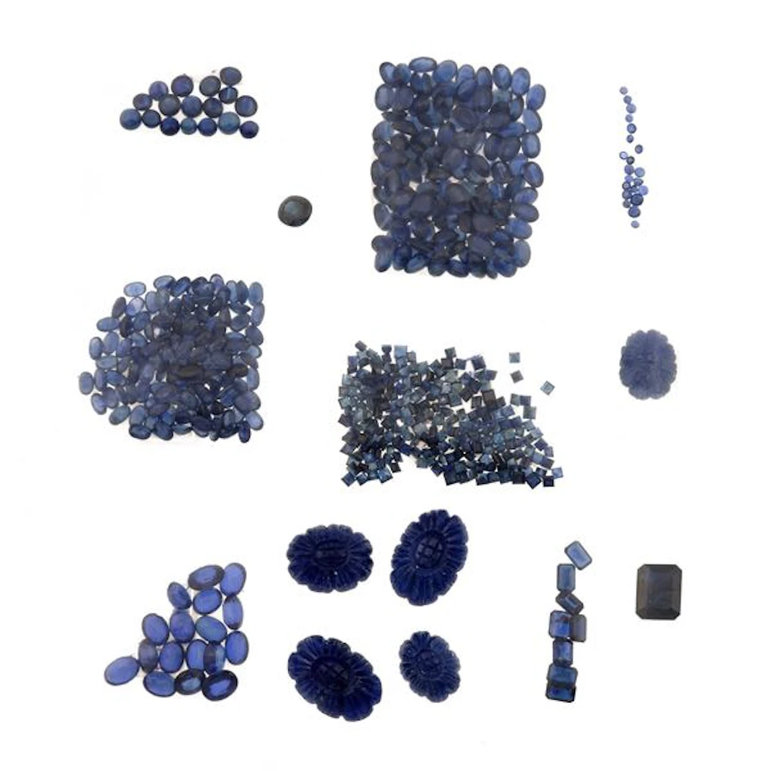 Collection of unmounted sapphires, of various shapes and treatments