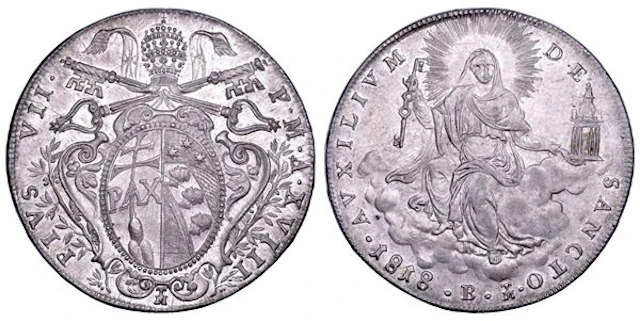 STATO PONTIFICIO. PIO VII (Gregorio Luigi Barnaba Chiaramonti), 1800-1823.