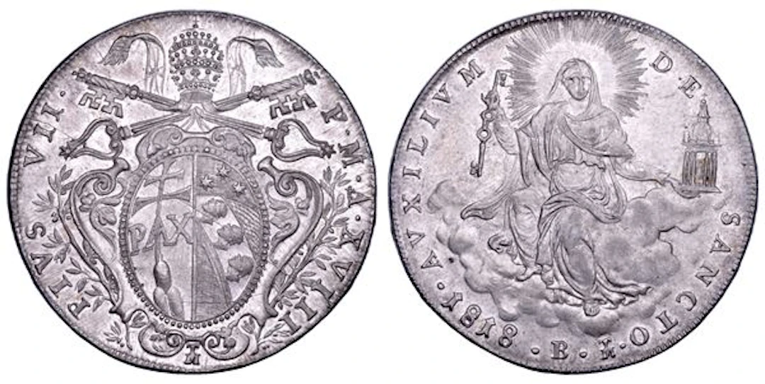 STATO PONTIFICIO. PIO VII (Gregorio Luigi Barnaba Chiaramonti), 1800-1823.