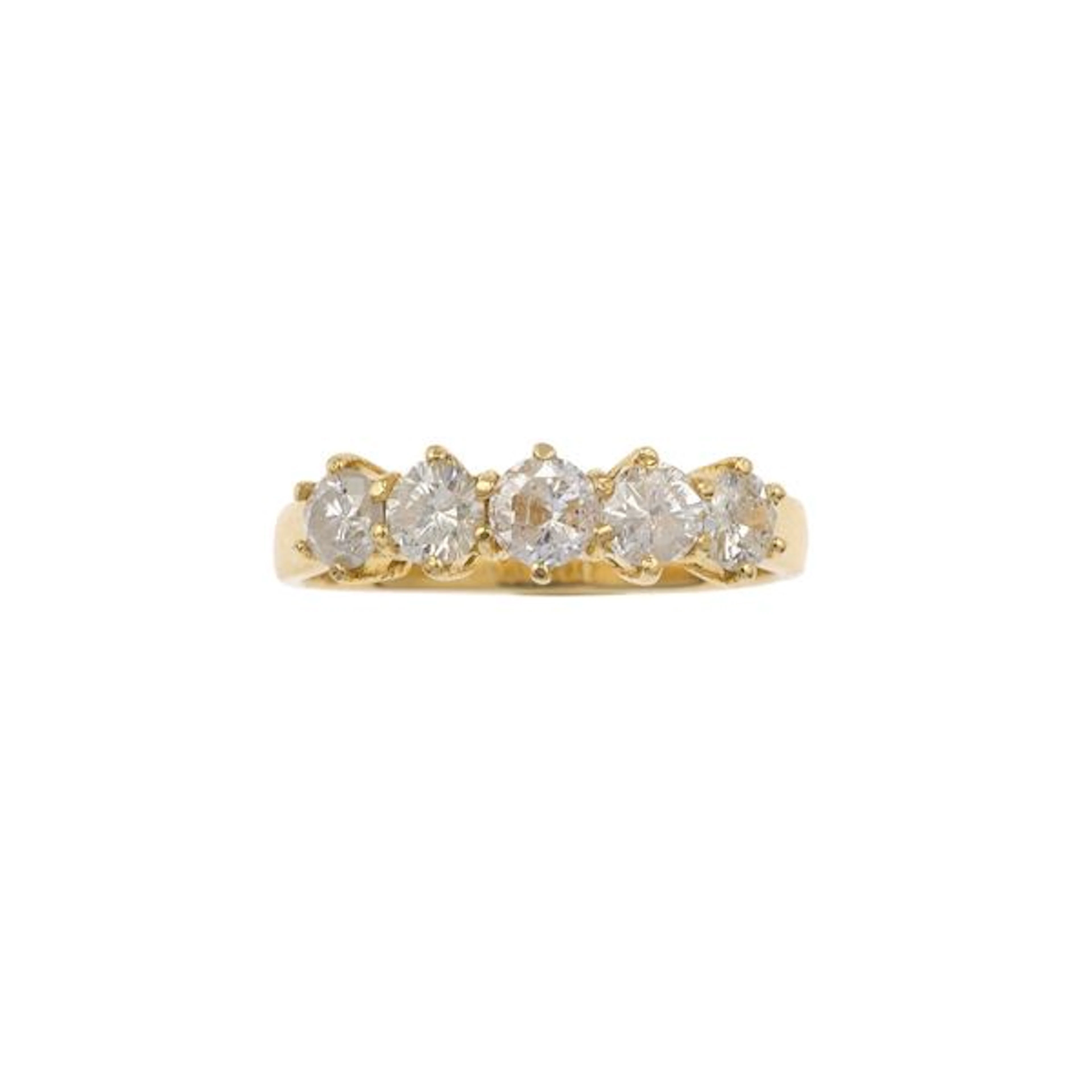 Brilliant-cut diamond and gold ring