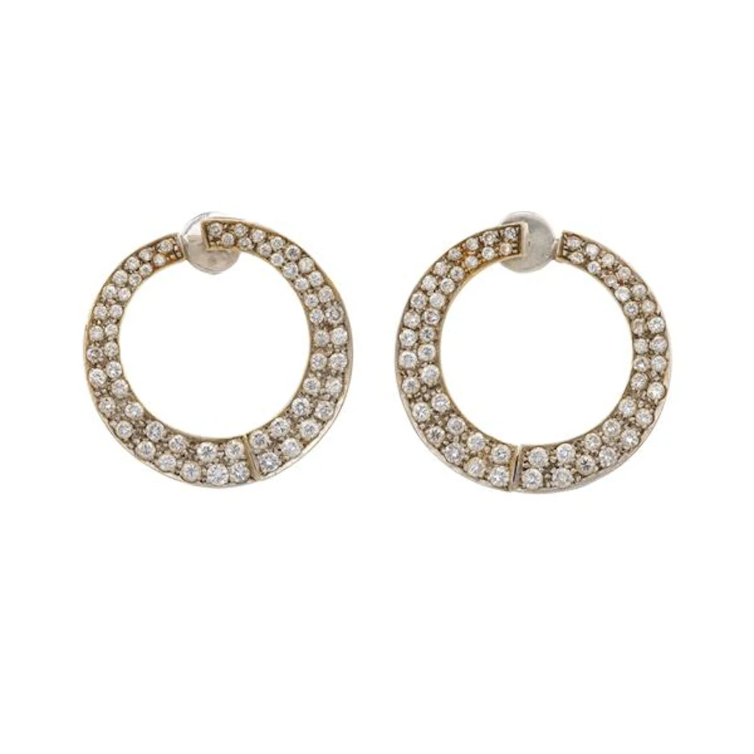 Pair of diamond and gold earrings