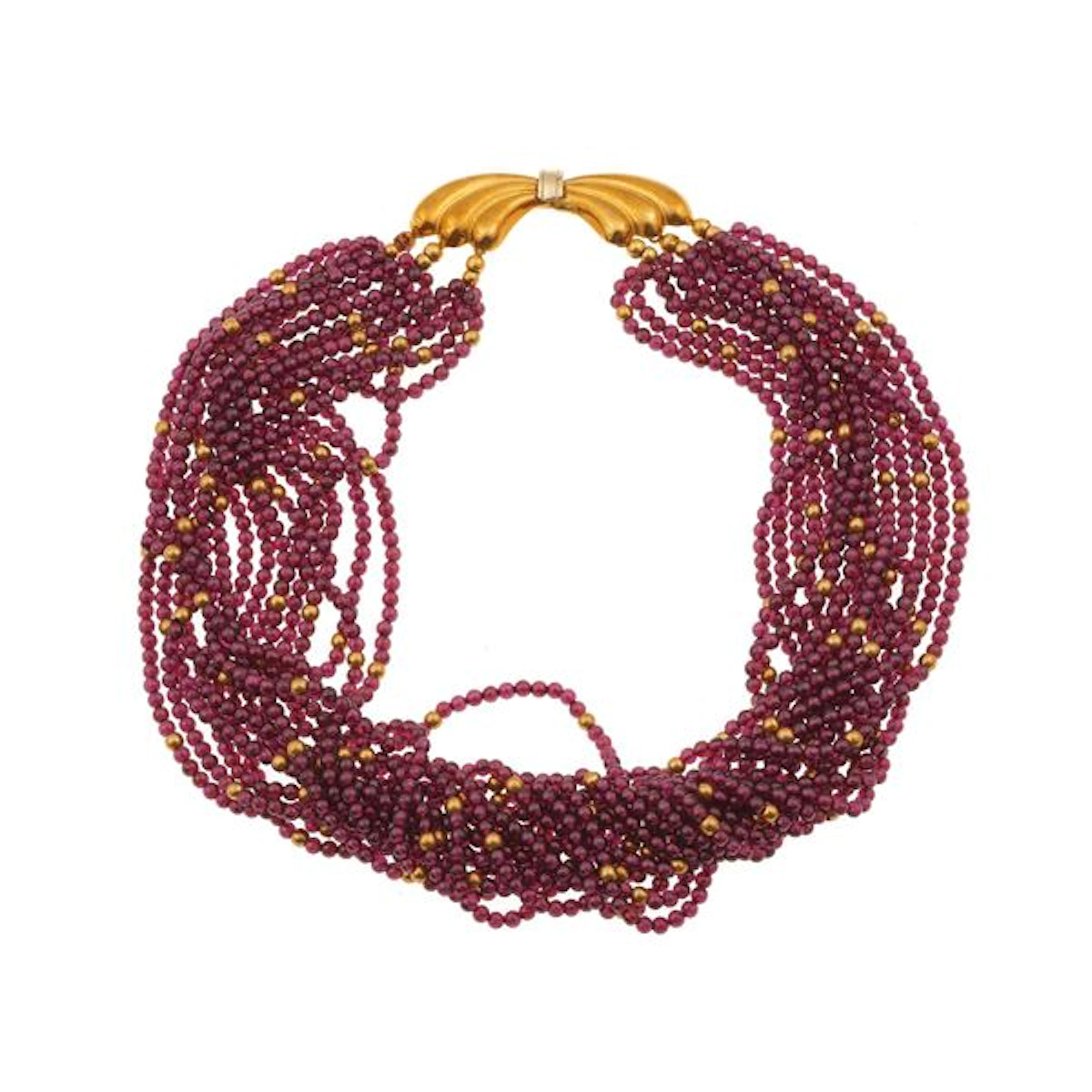 Garnet and gold necklace