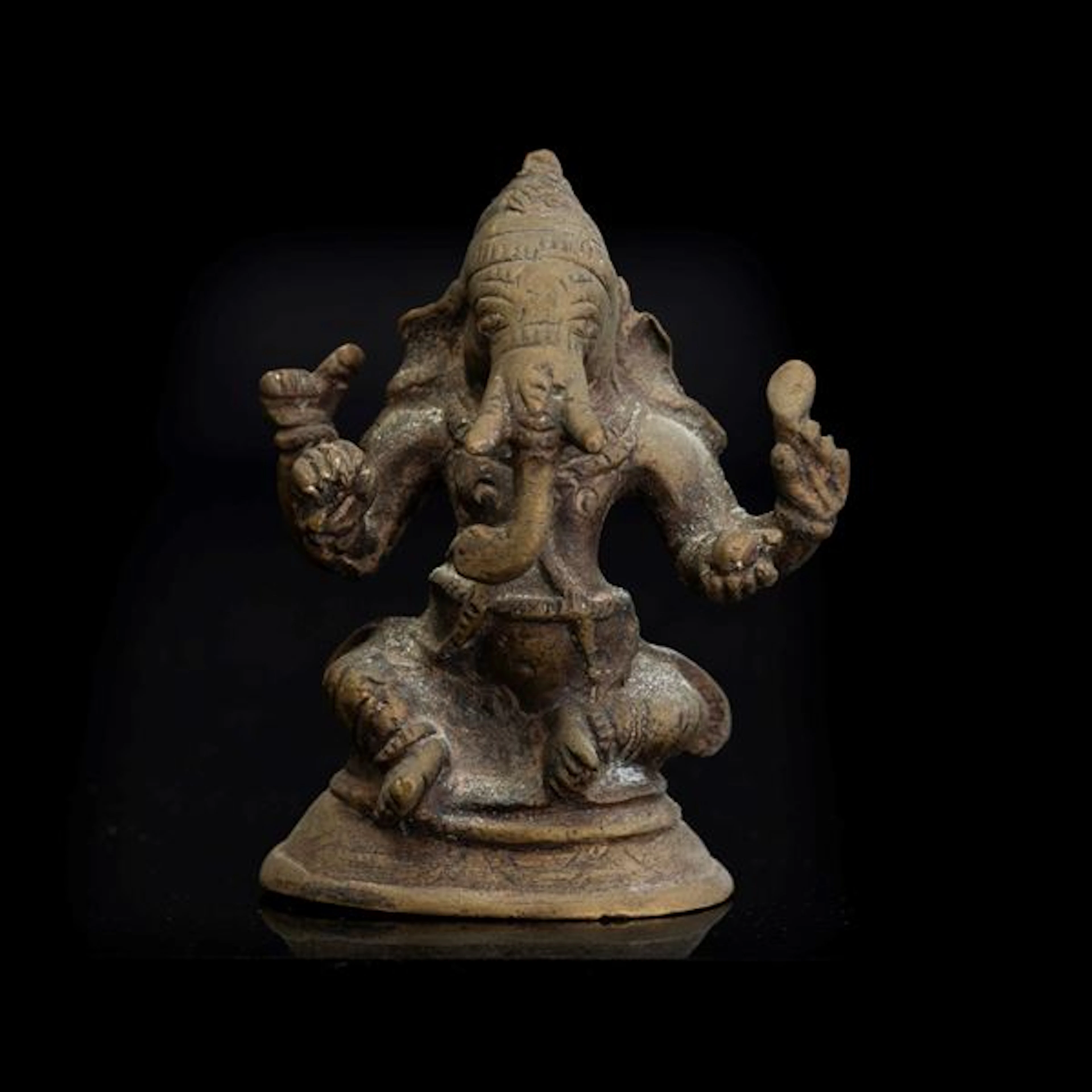 Figura di Ganesh in bronzo, India, XIX secolo