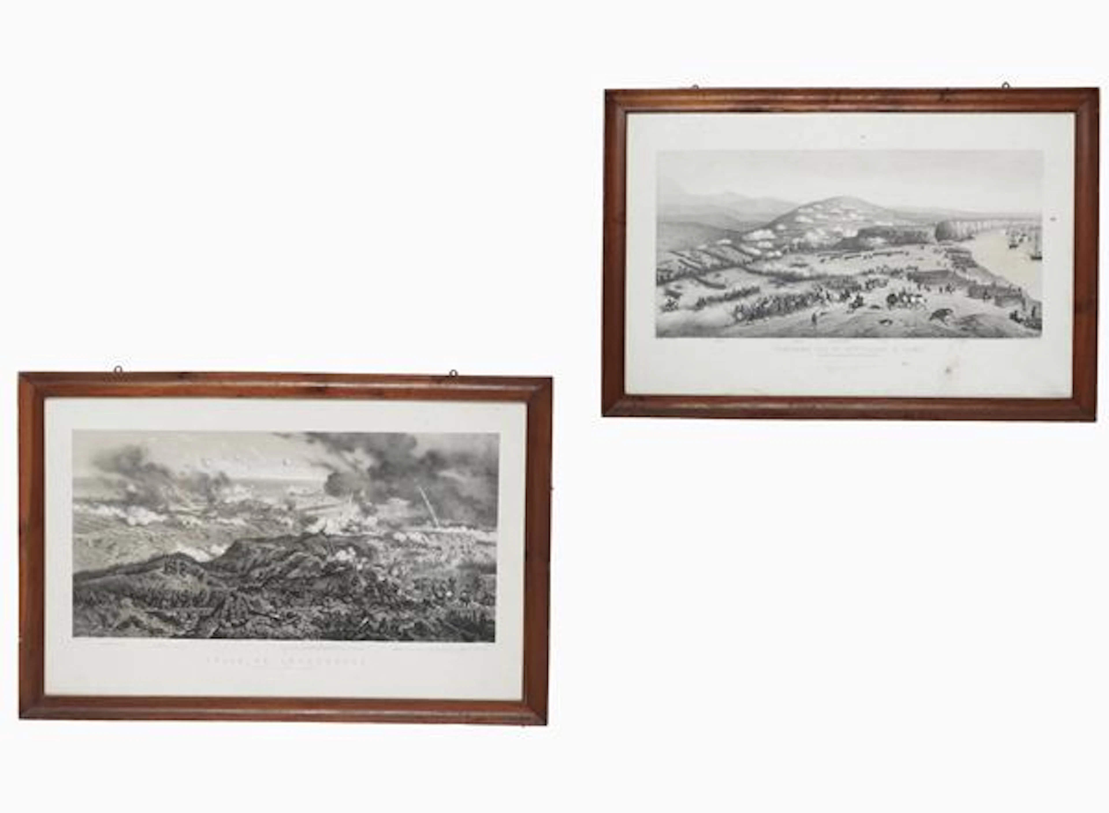 Due litografie tra cui il Panorama della battaglia di Alma