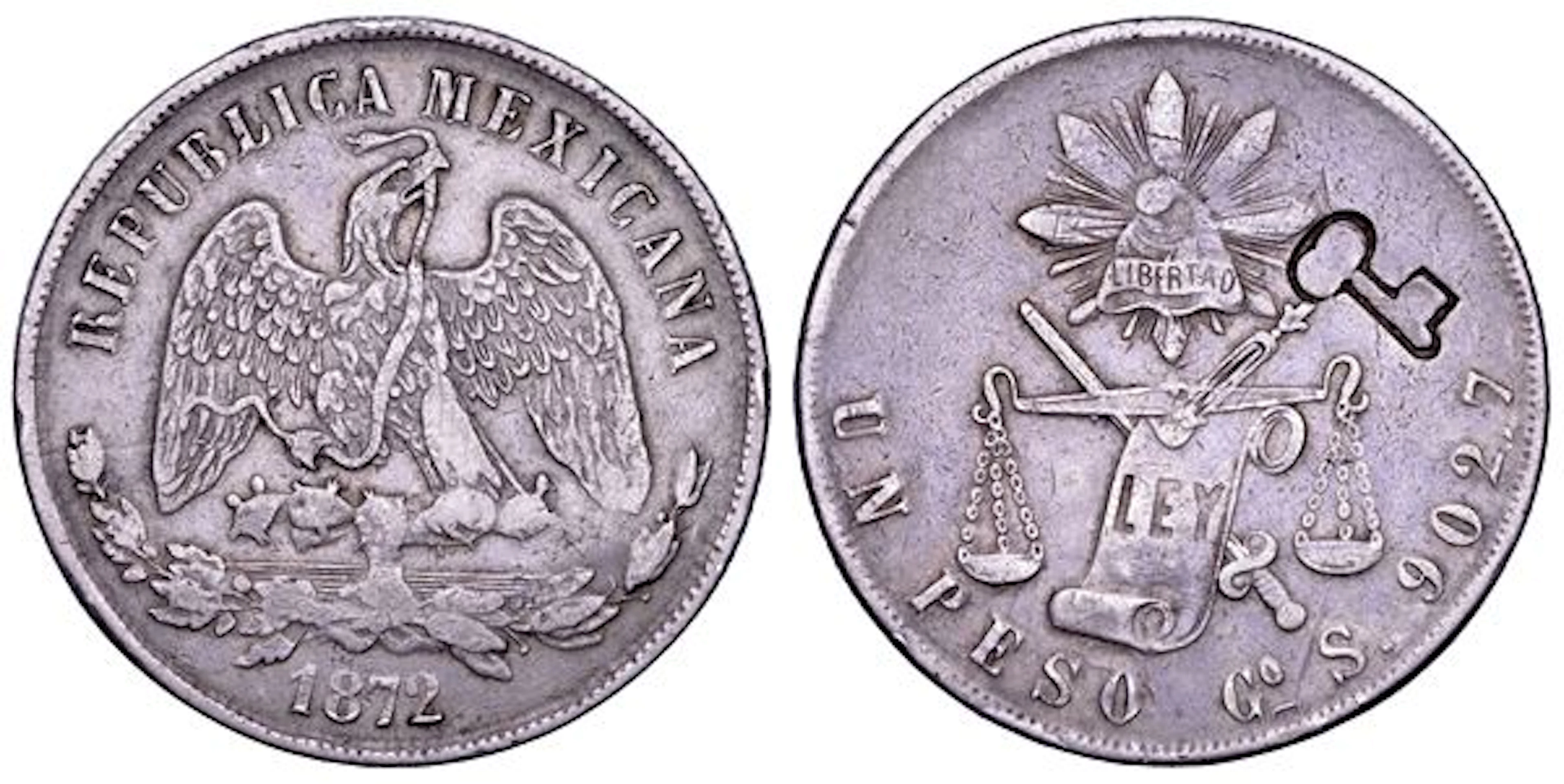 CUBA. GUERRE PER L'INDIPENDENZA, 1867-1902. 1 peso (Balanza) de MÃ©xico