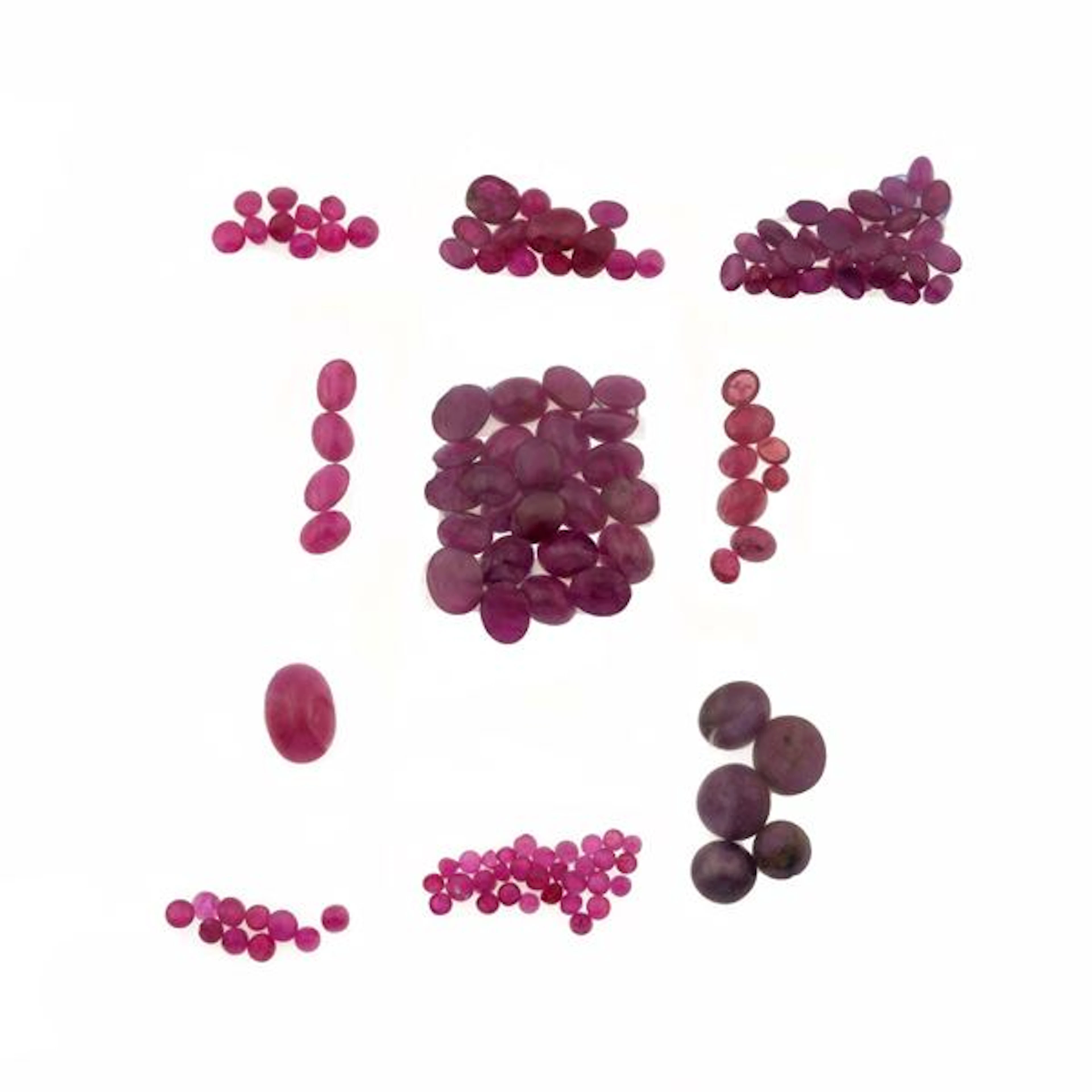 Collection of unmounted rubies, of various shapes and treatments