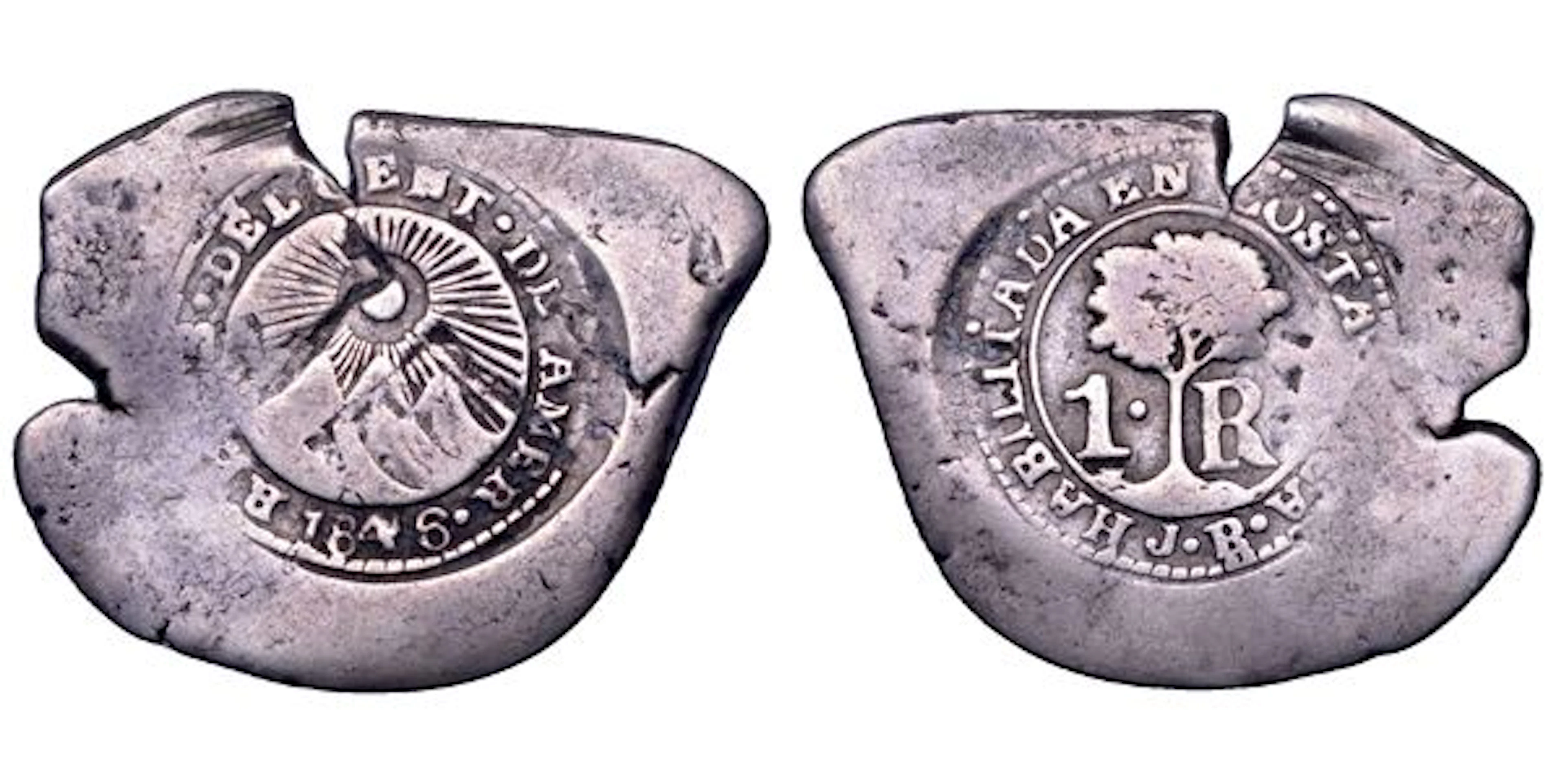 COSTA RICA. REPUBBLICA dal 1848. Real 1846. San JosÃ©. Contromarca