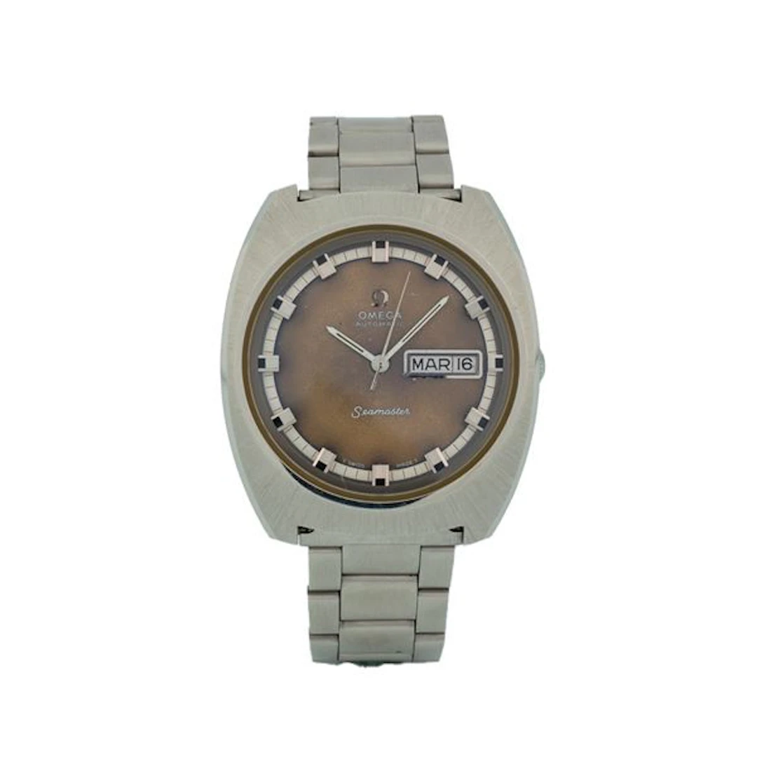 Seamaster ref. ST 166.111 in acciaio, quadrante marrone soleil con