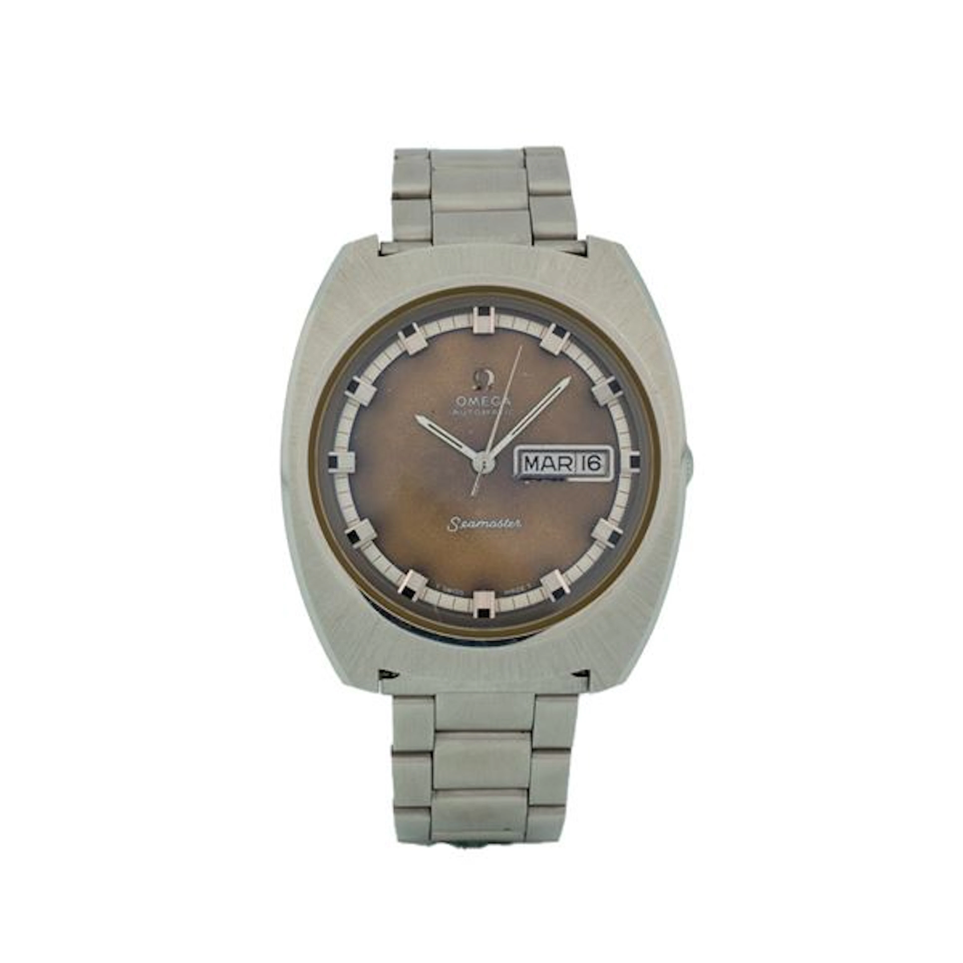 Seamaster ref. ST 166.111 in acciaio, quadrante marrone soleil con
