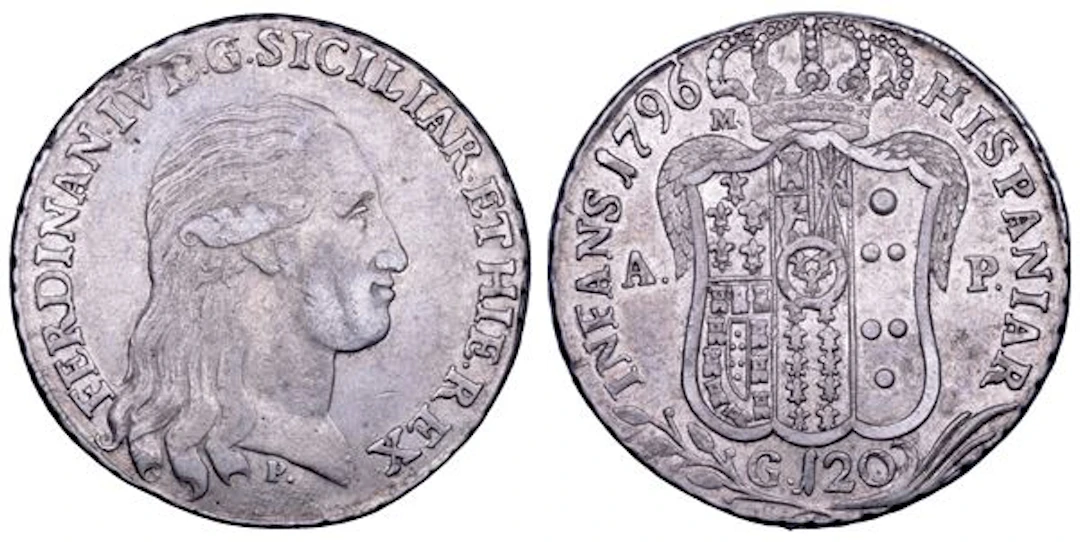 NAPOLI. FERDINANDO IV DI BORBONE, 1759-1799. I PERIODO. Piastra da