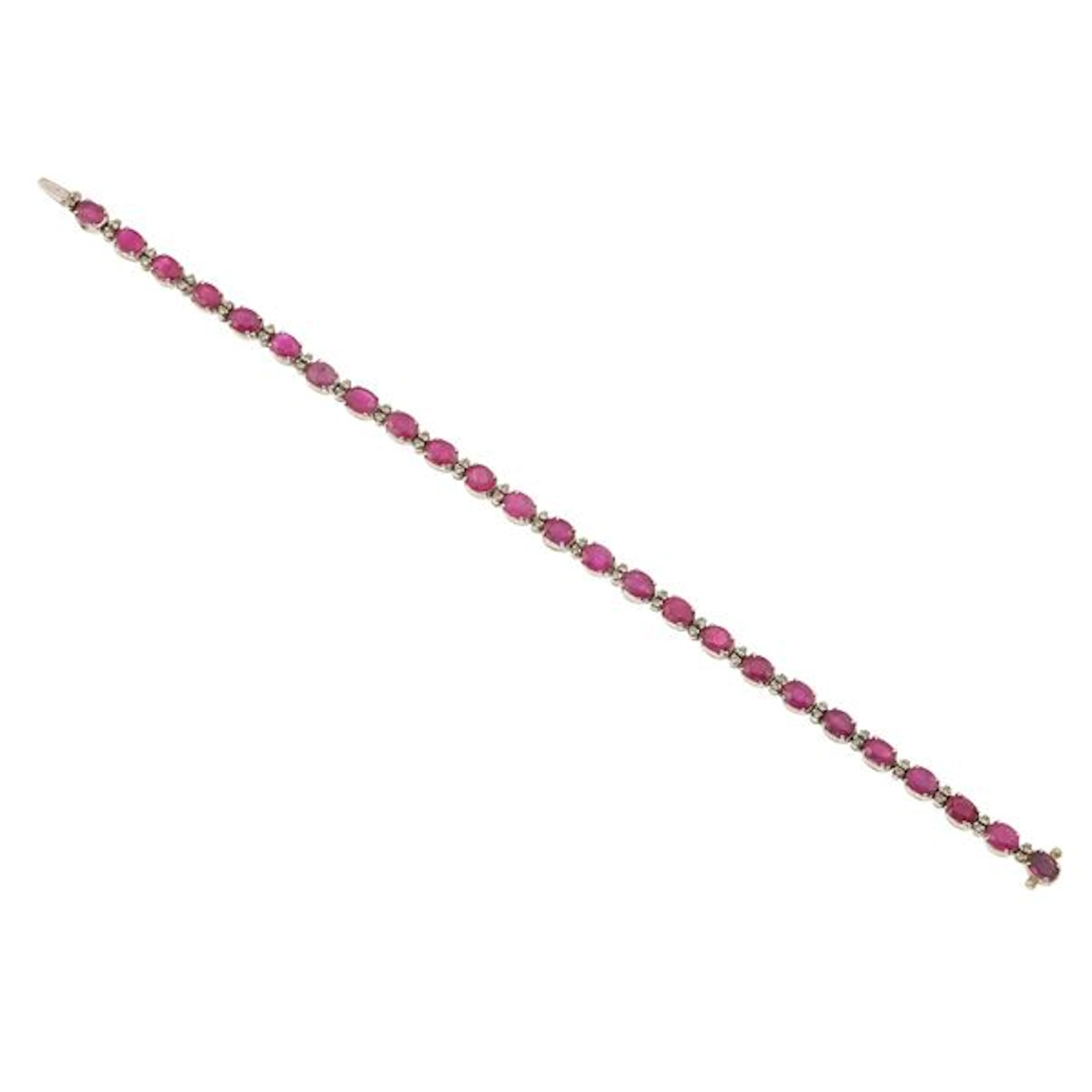 Ruby, diamond and gold bracelet