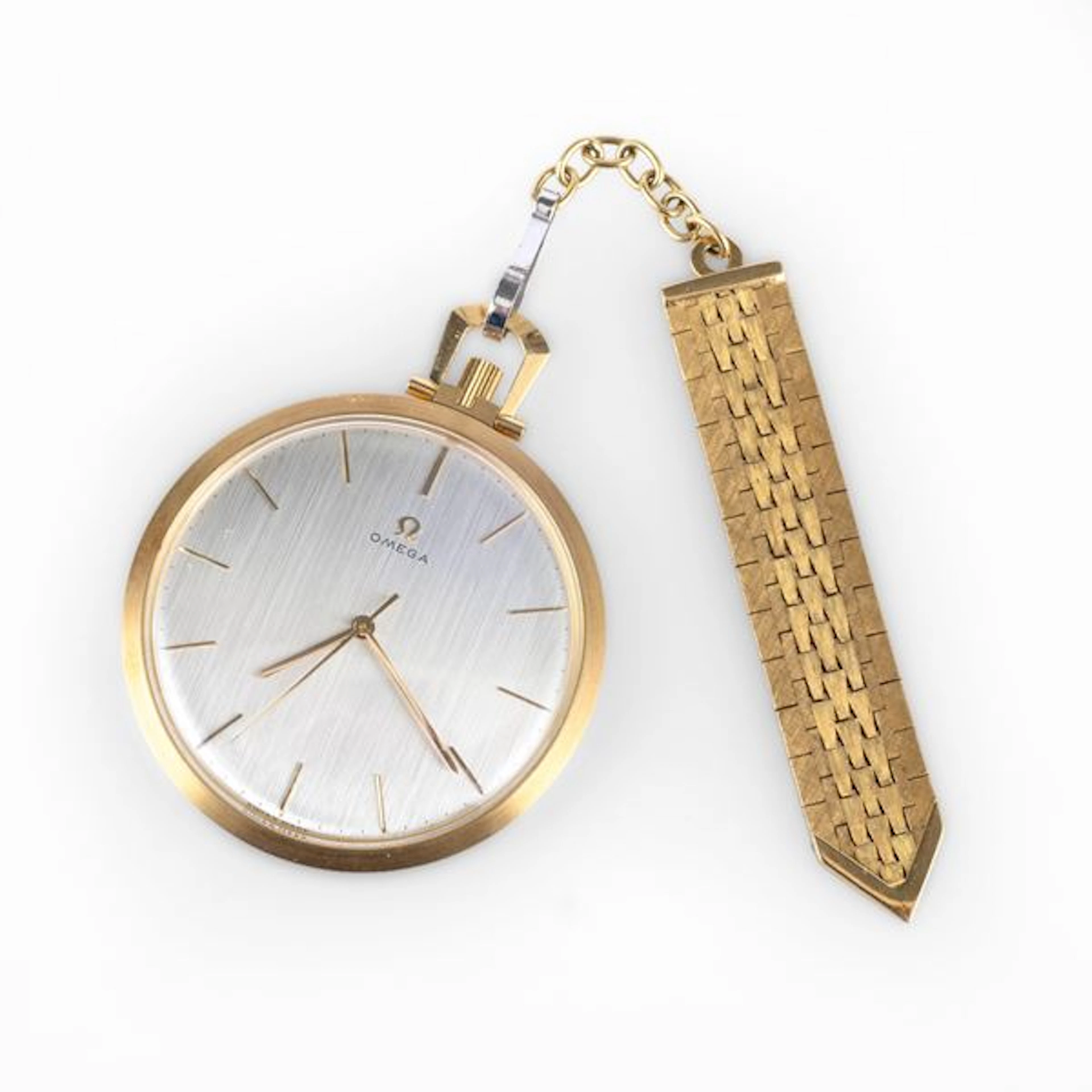 Orologio da tasca con catenella a nastro in oro giallo 18k, quadrante