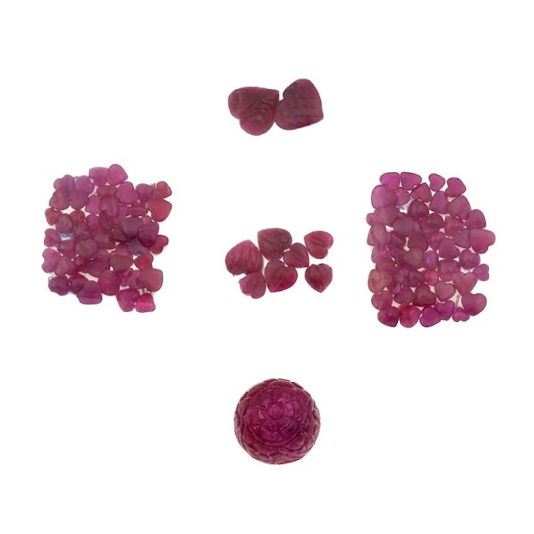 Collection of unmounted rubies, of various shapes and treatments