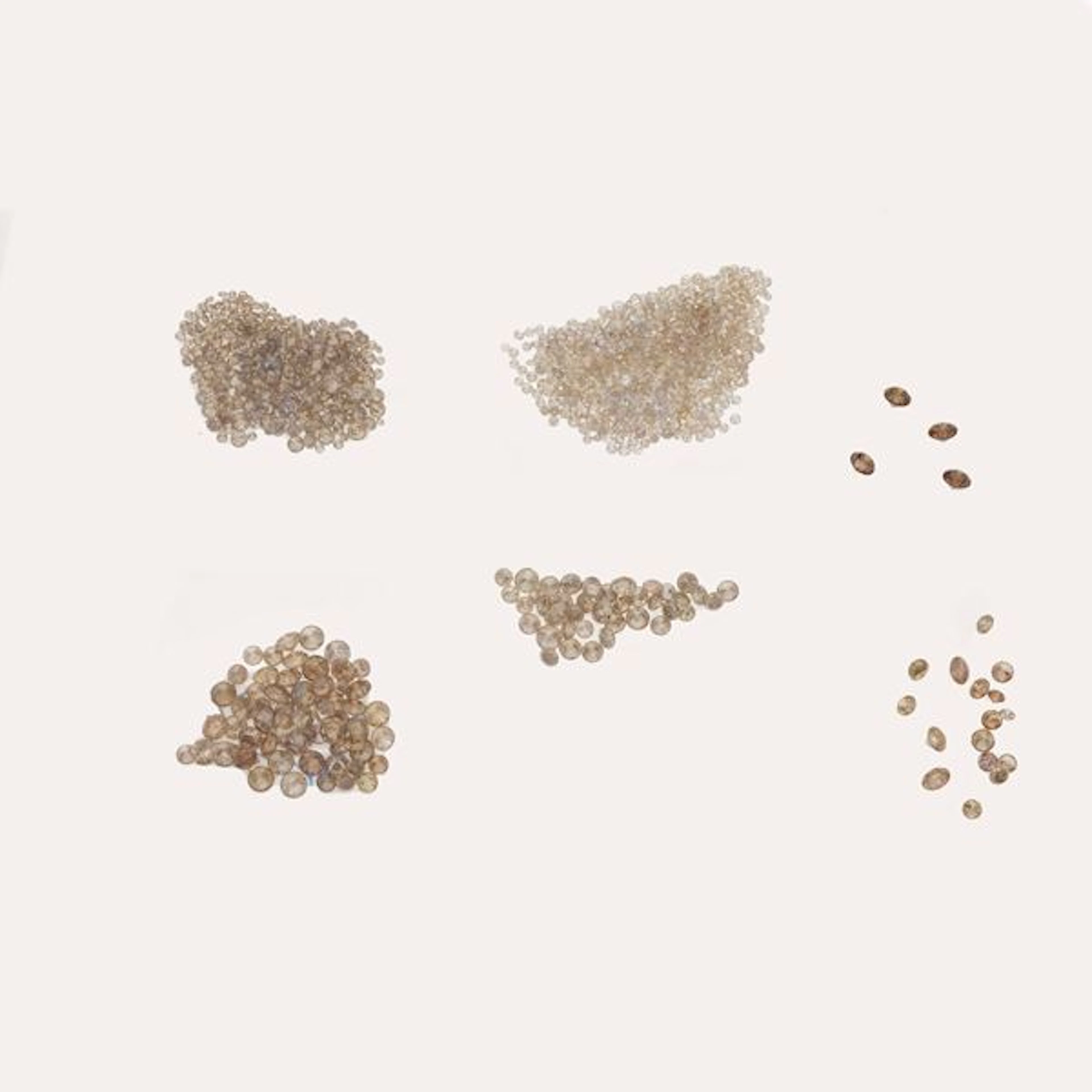 Collection of diamonds, brilliant-cut and brown color, for a total