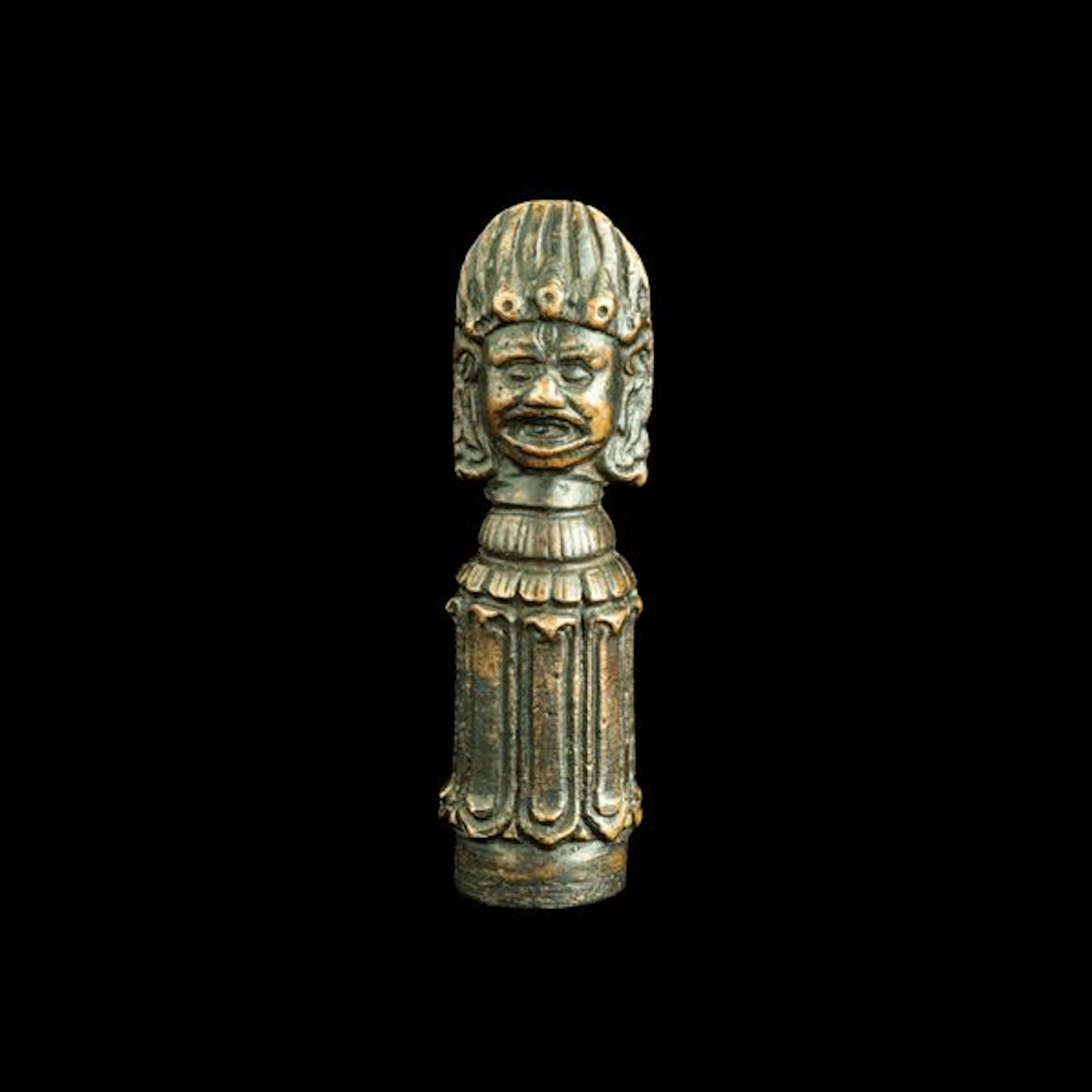 Phurba in bronzo raffigurante Mahakala, Tibet, XIX secolo