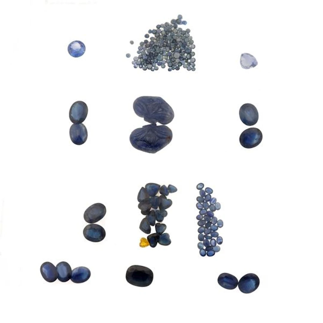 Collection of unmounted sapphires, of various shapes and treatments