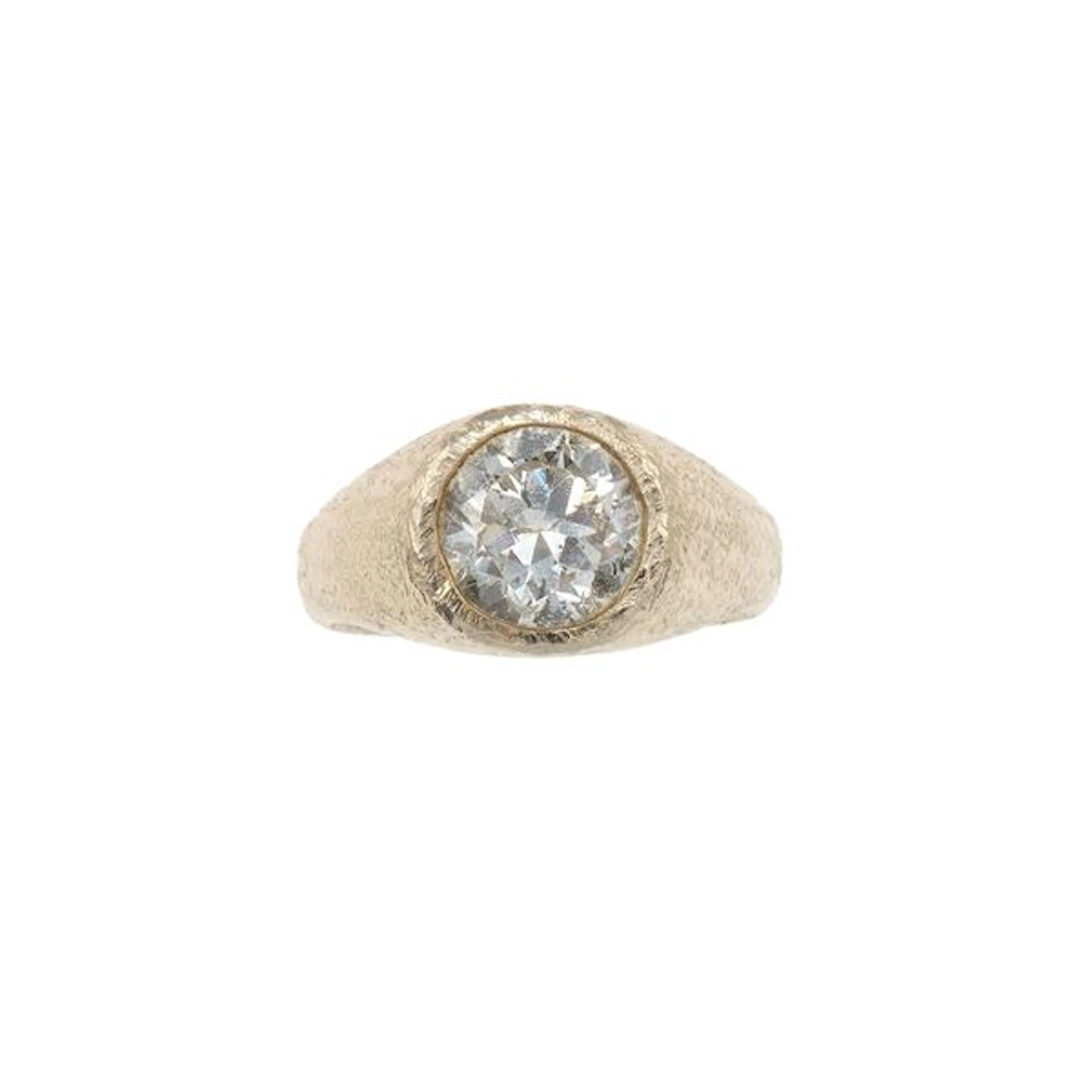 Brilliant-cut diamond and gold ring
