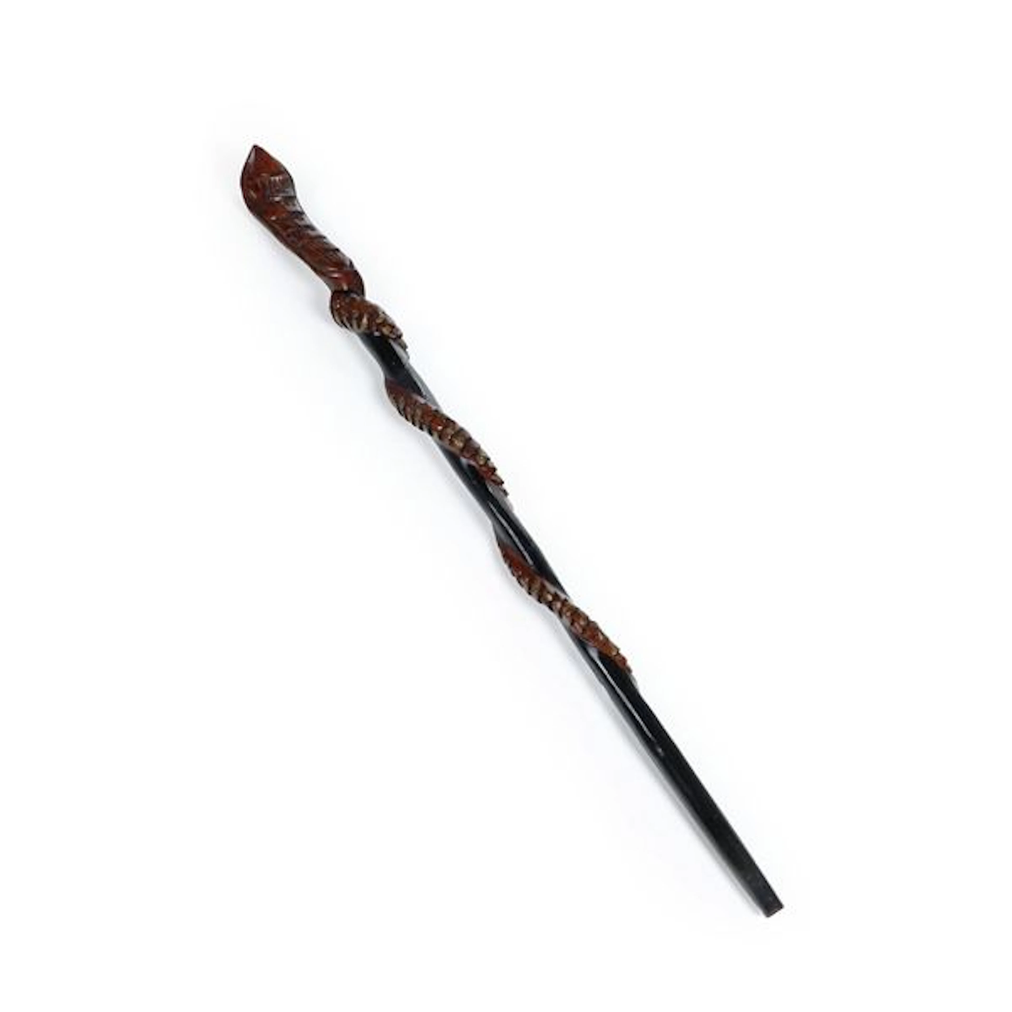 Bastone da passeggio in legno con figura di cobra