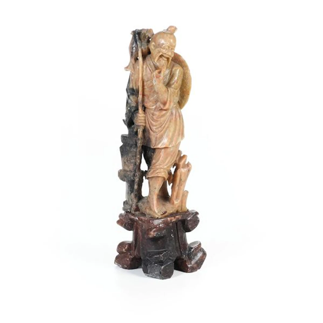 Figura di orientale in pietra dura. XX secolo