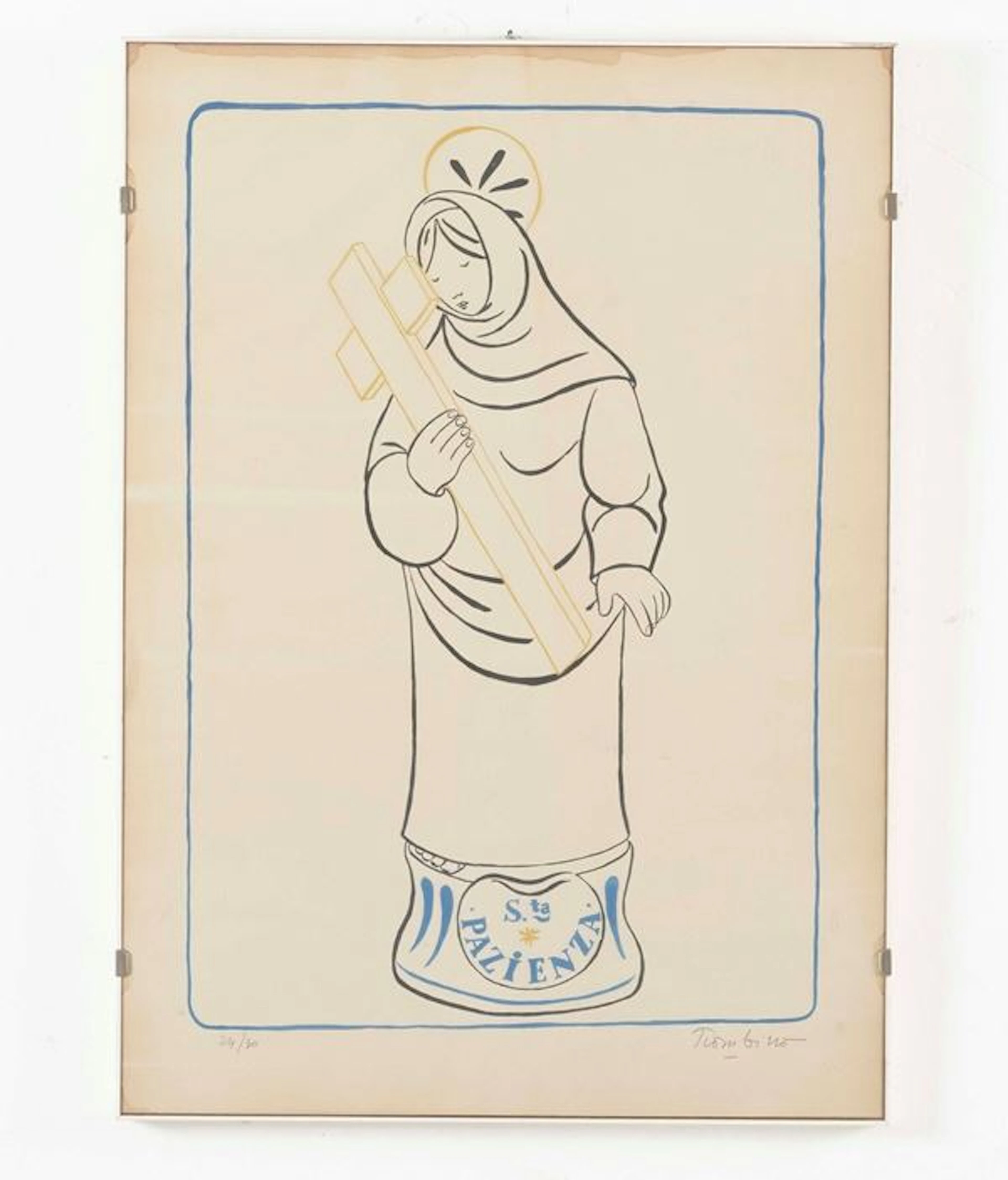 Litografia raffigurante Madonna