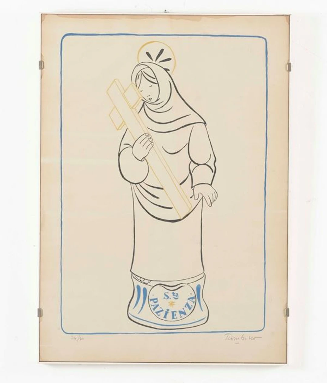 Litografia raffigurante Madonna