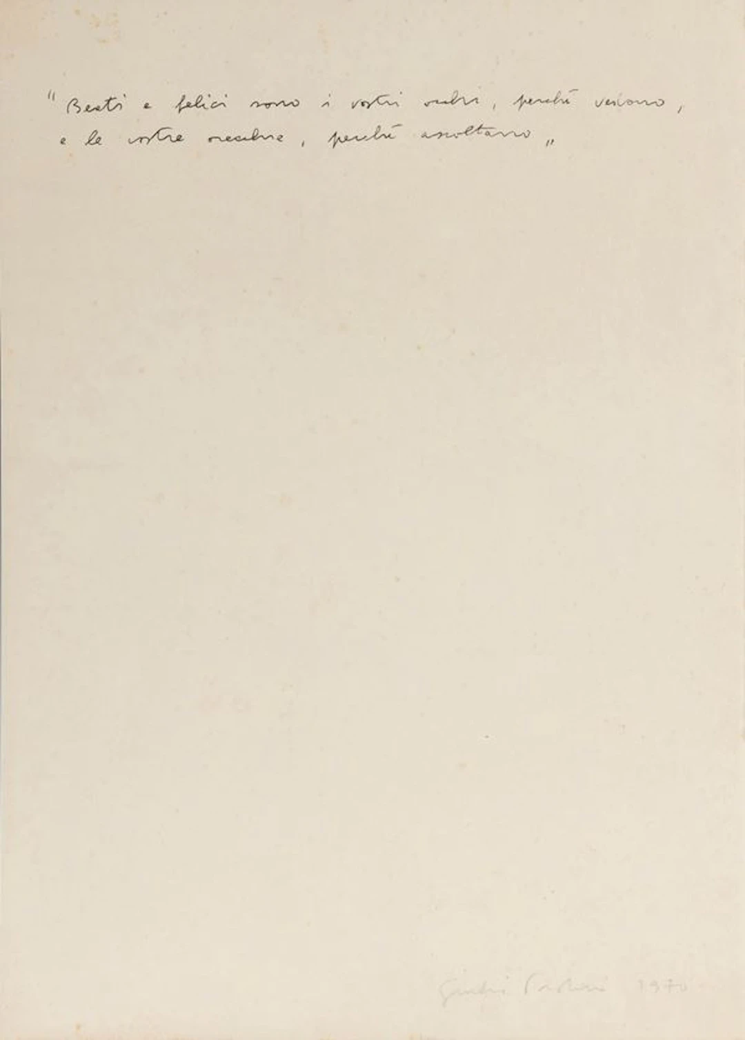 Senza titolo (âBeati e felici sono i vostri occhiâ¦.â)