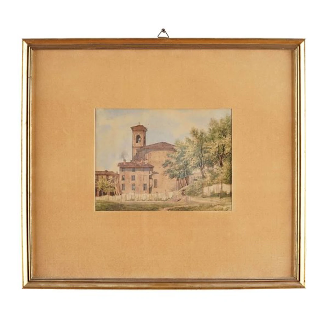 Scuola italiana, XIX secolo Veduta di abbazia