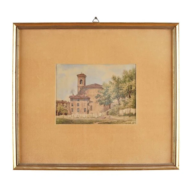 Scuola italiana, XIX secolo Veduta di abbazia