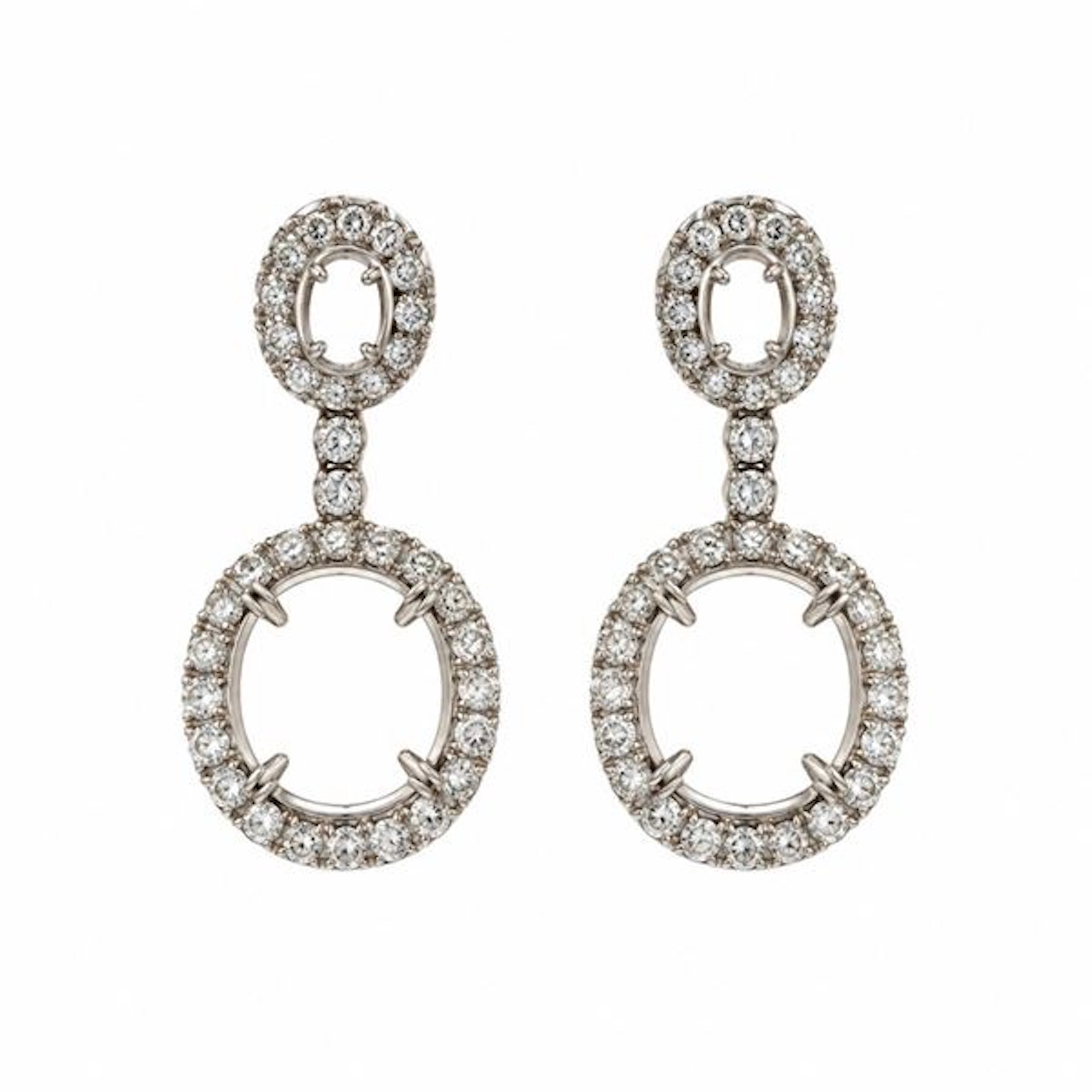 Diamond-set gold earrings mounts