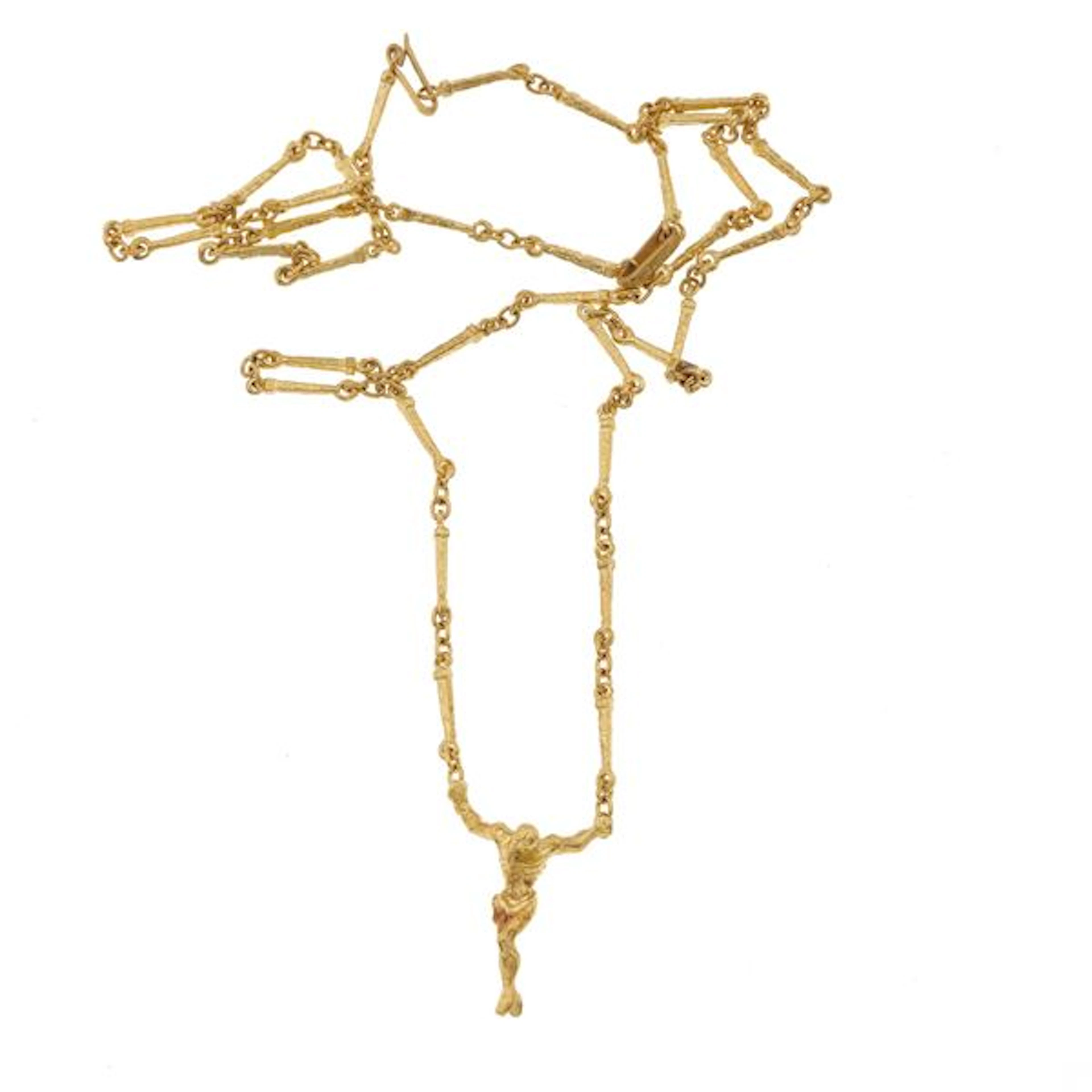 "Christo De San Juan De La Cruz", gold necklace. Signed and numbered