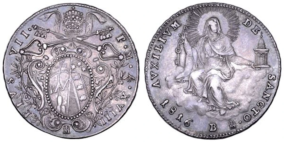 STATO PONTIFICIO. PIO VII (Gregorio Luigi Barnaba Chiaramonti), 1800-1823.