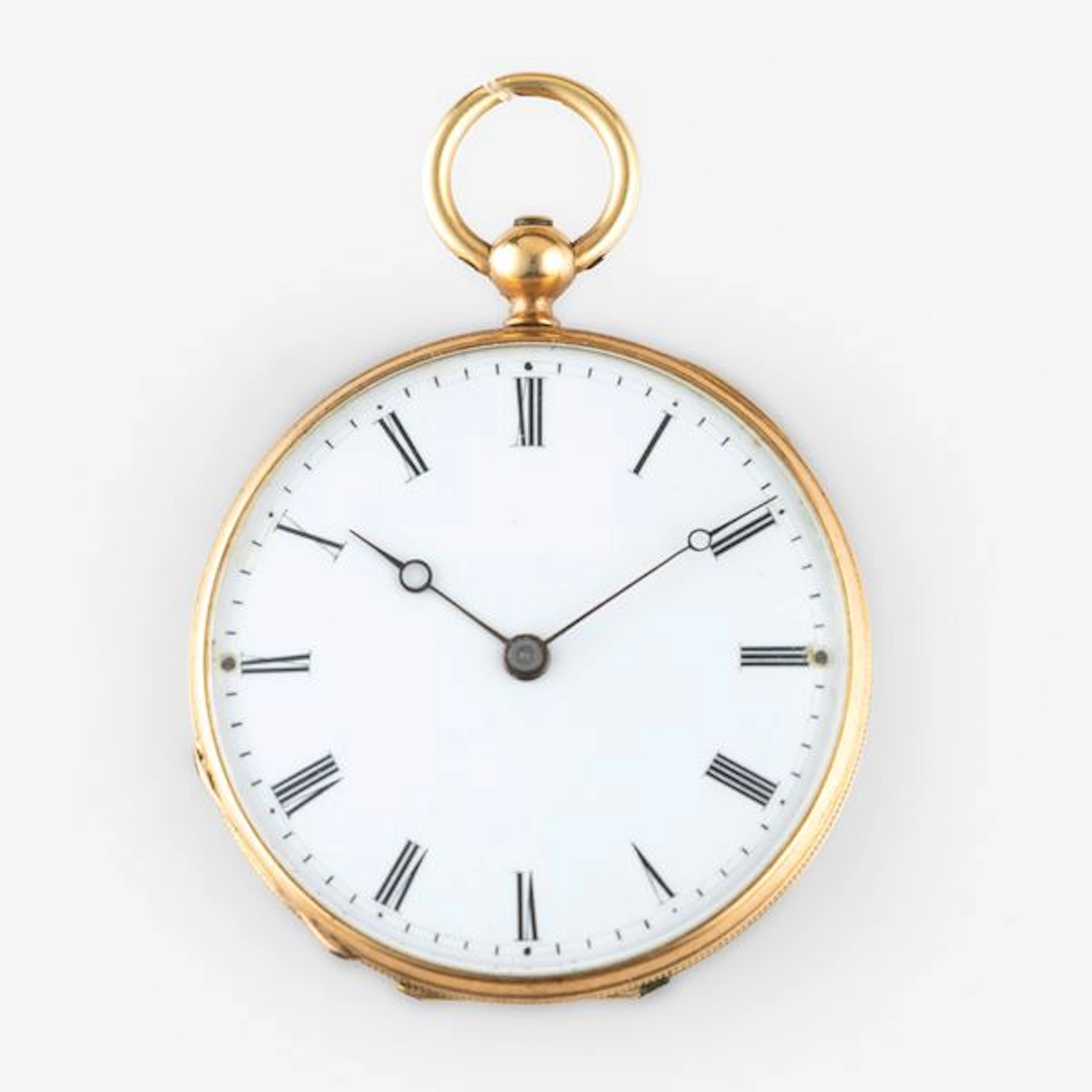 Orologio da tasca in oro giallo 18k con cassa decorata, quadrante