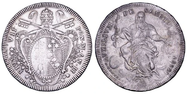 STATO PONTIFICIO. PIO VII (Gregorio Luigi Barnaba Chiaramonti), 1800-1823.