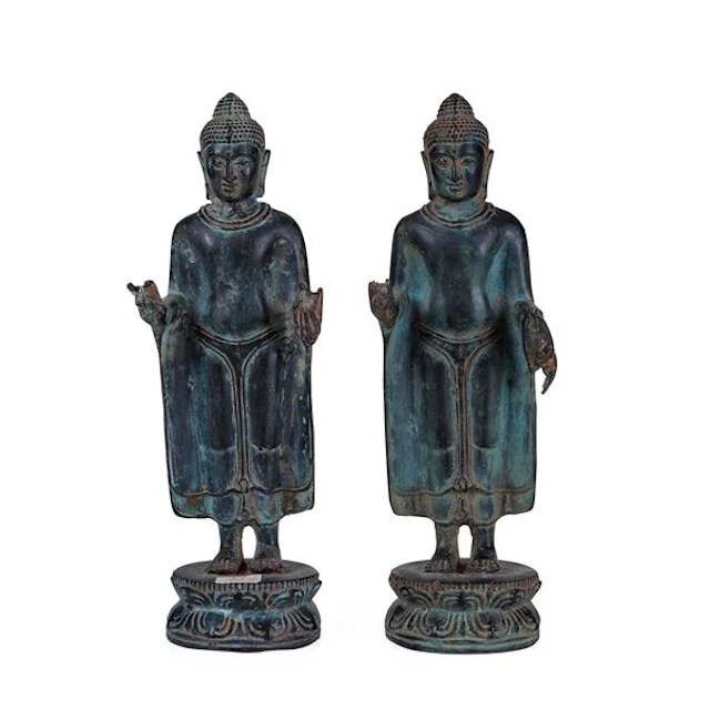 Coppia di divinitÃ in bronzo, Indonesia, XX secolo