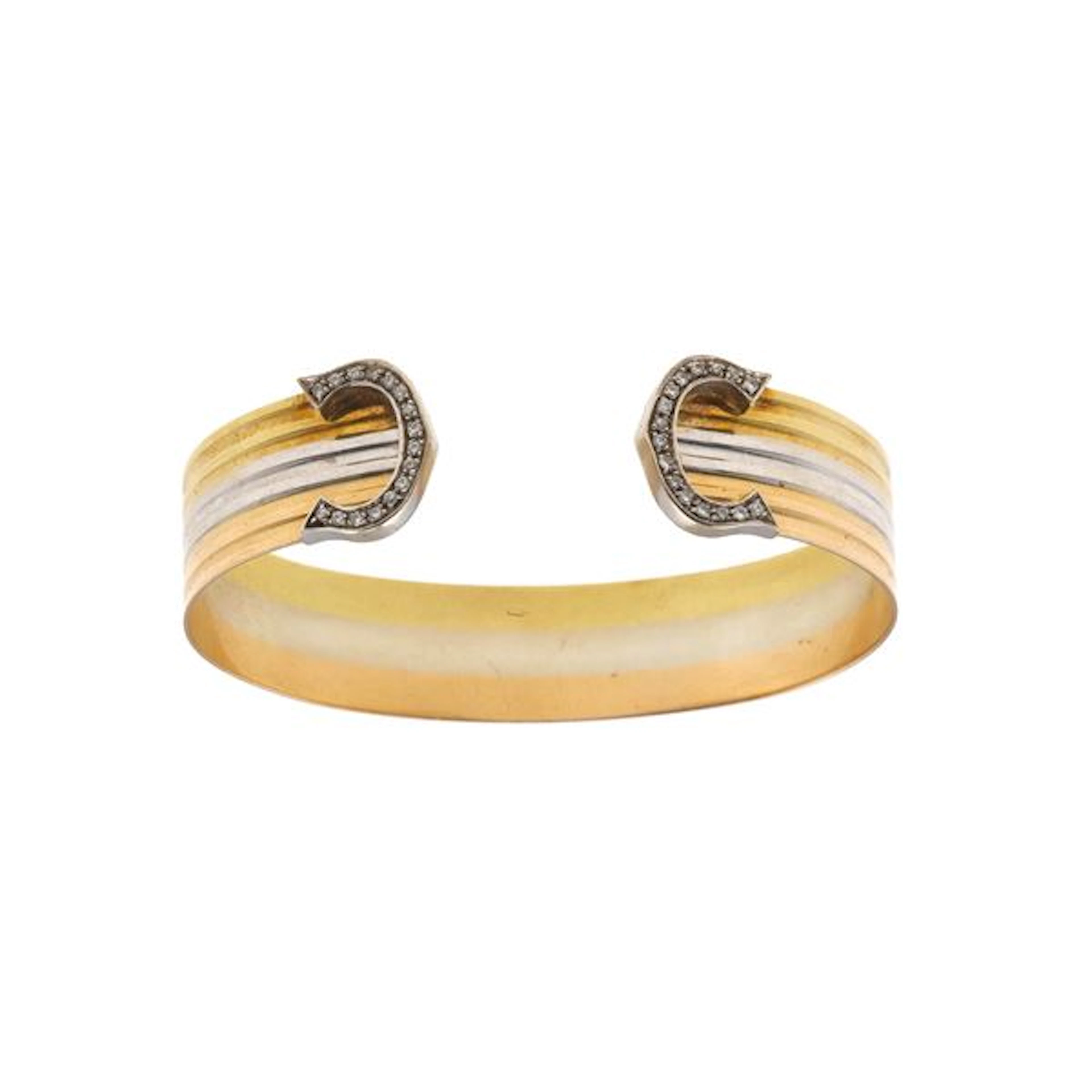 Three color gold and diamond bracelet