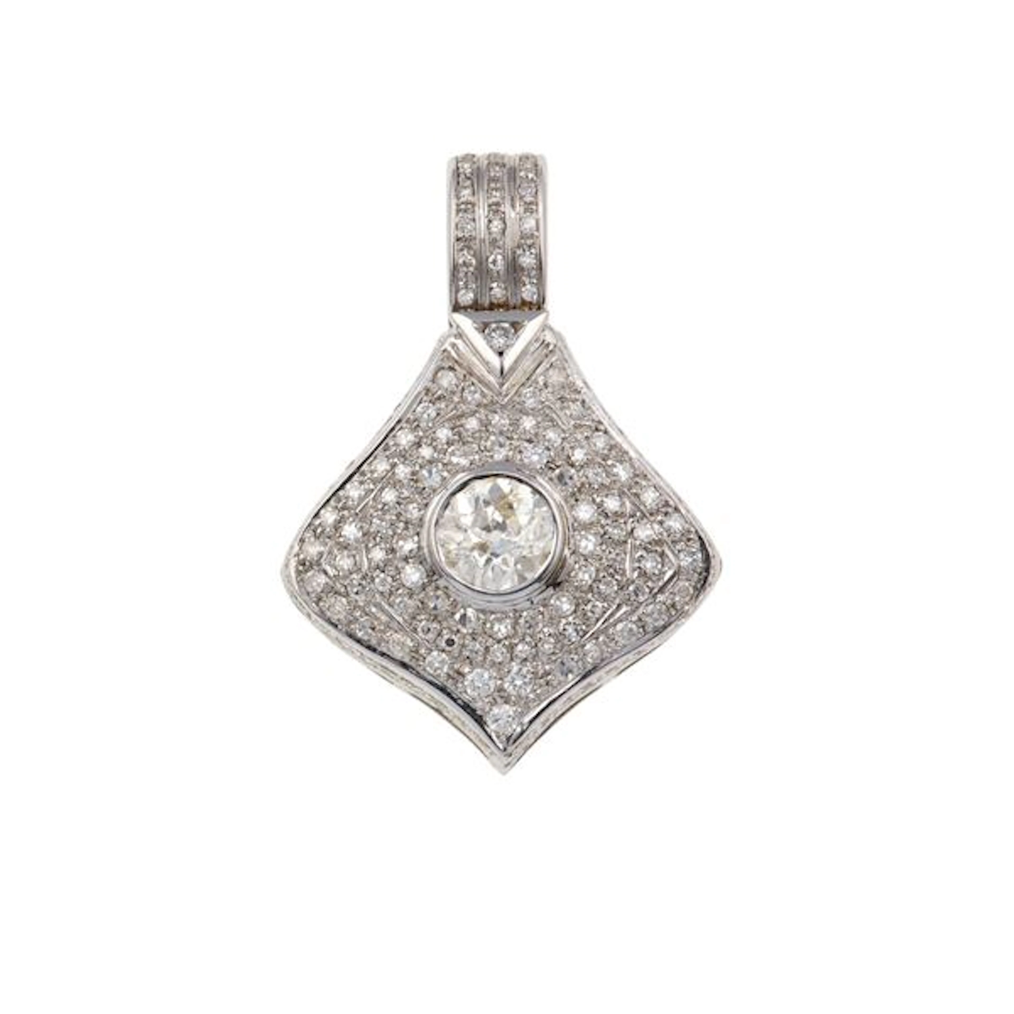 Diamond and gold pendant