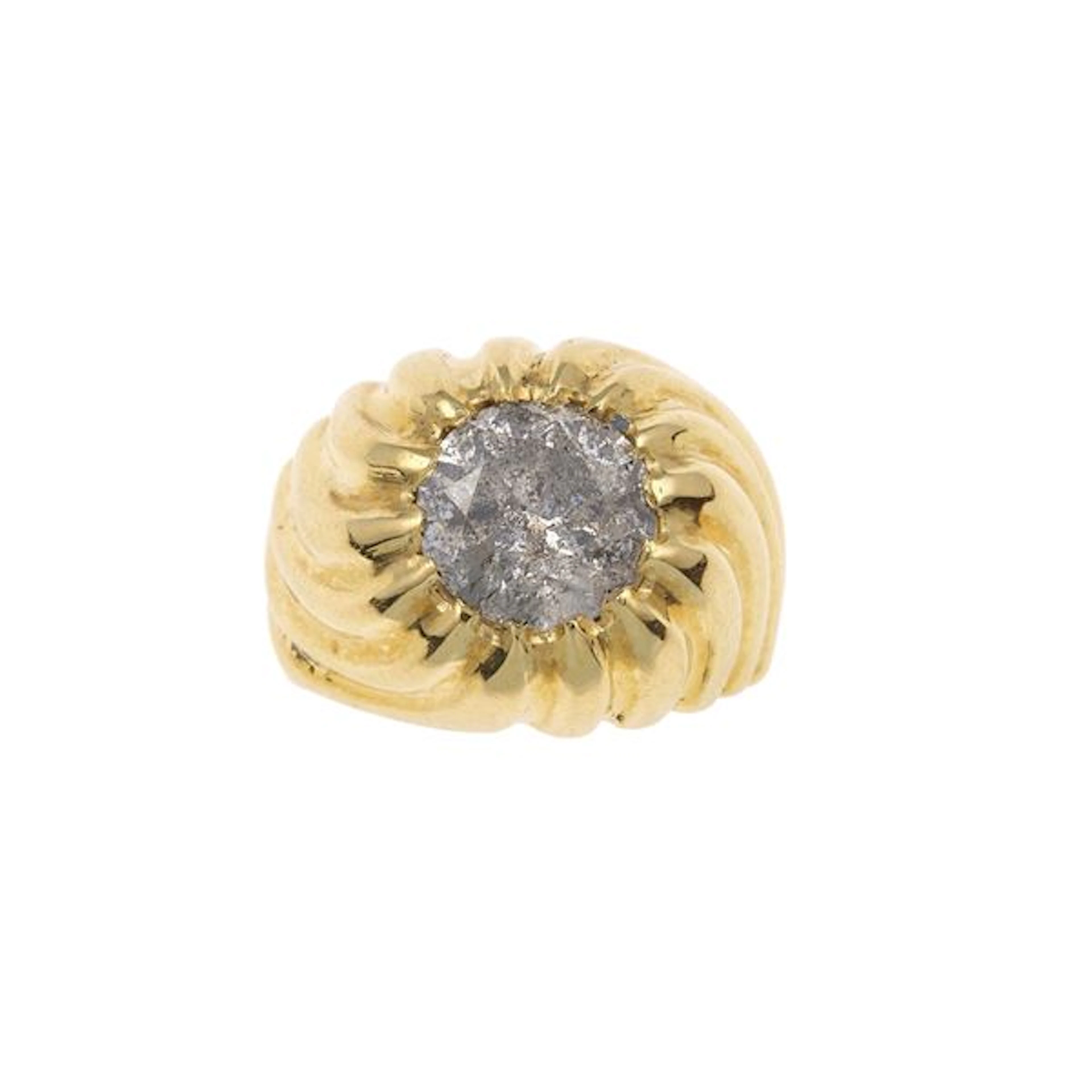Old-cut diamond and gold ring