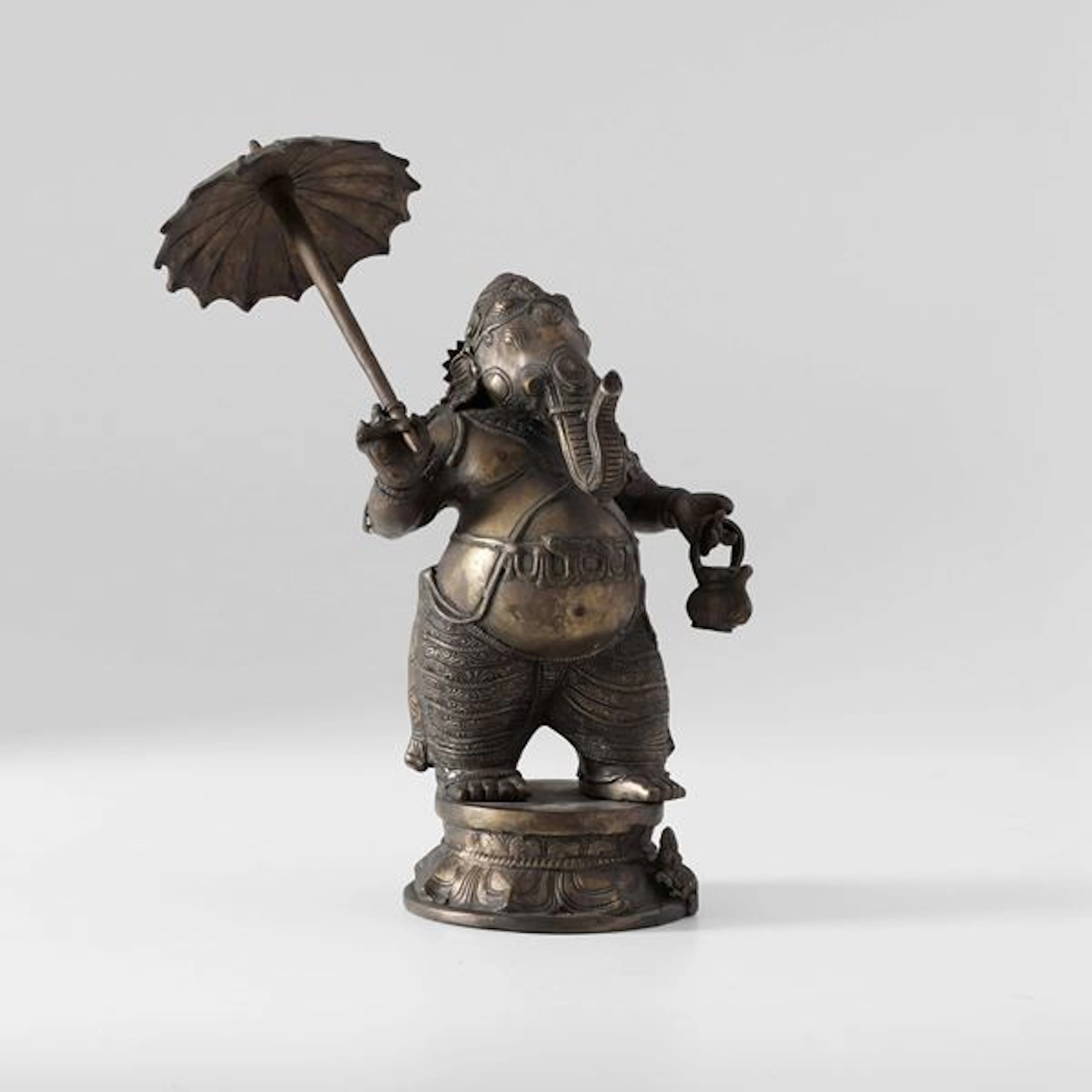 Figura in bronzo raffigurante Mappillai Ganesha, India, XX secolo