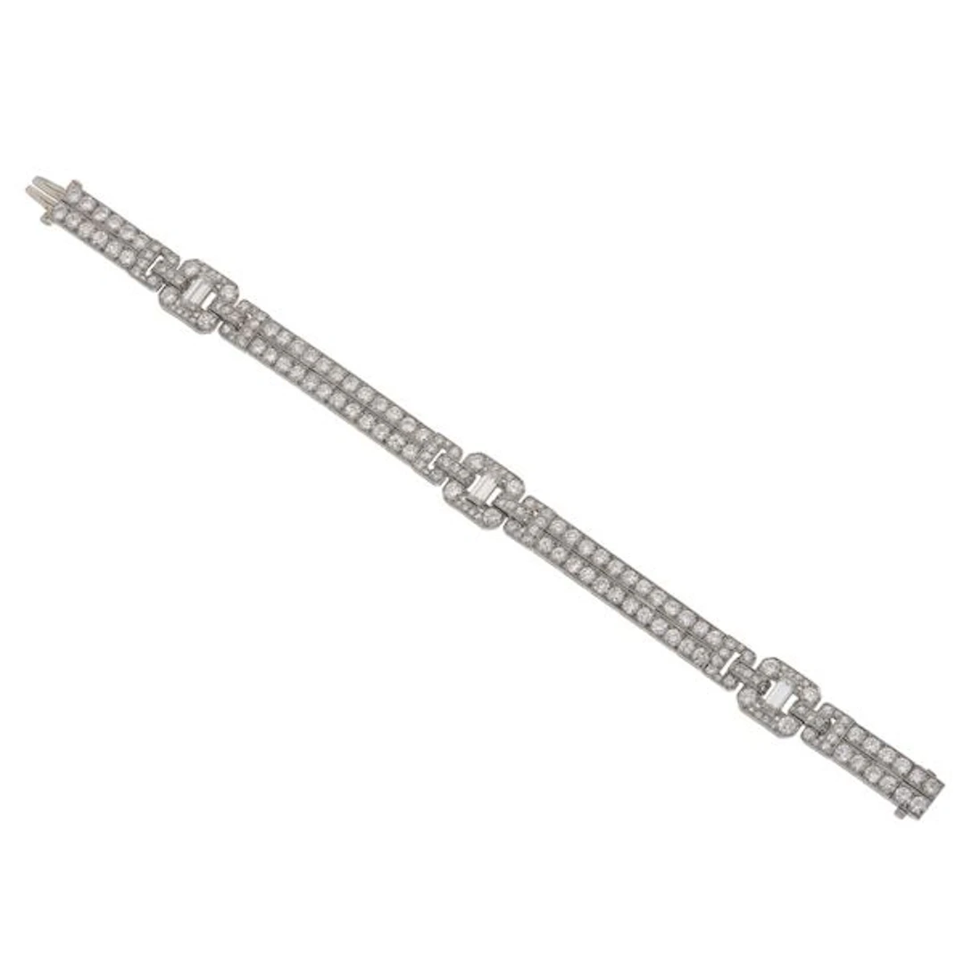Diamond and platinum bracelet