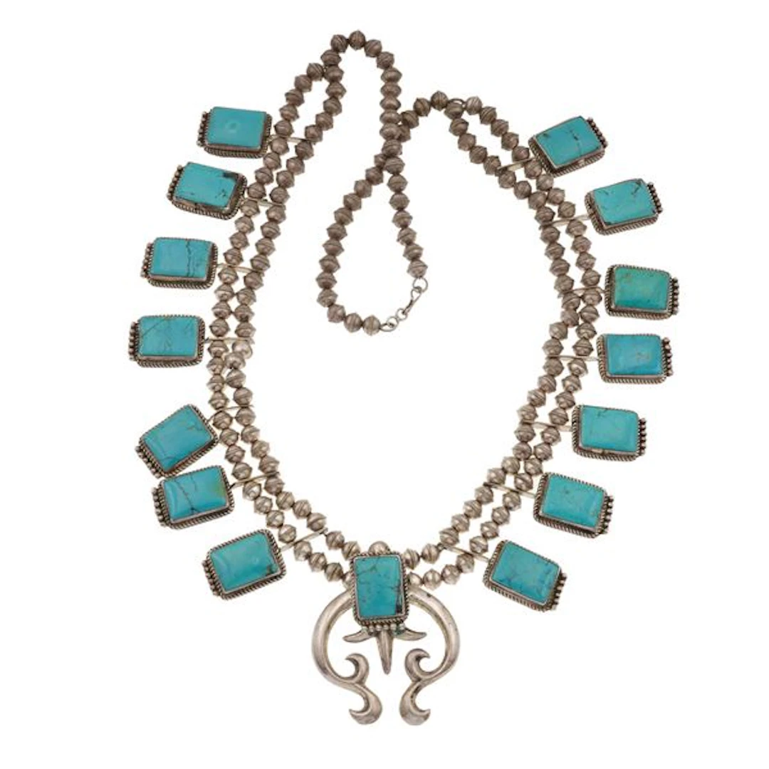 Turquoise and silver necklace