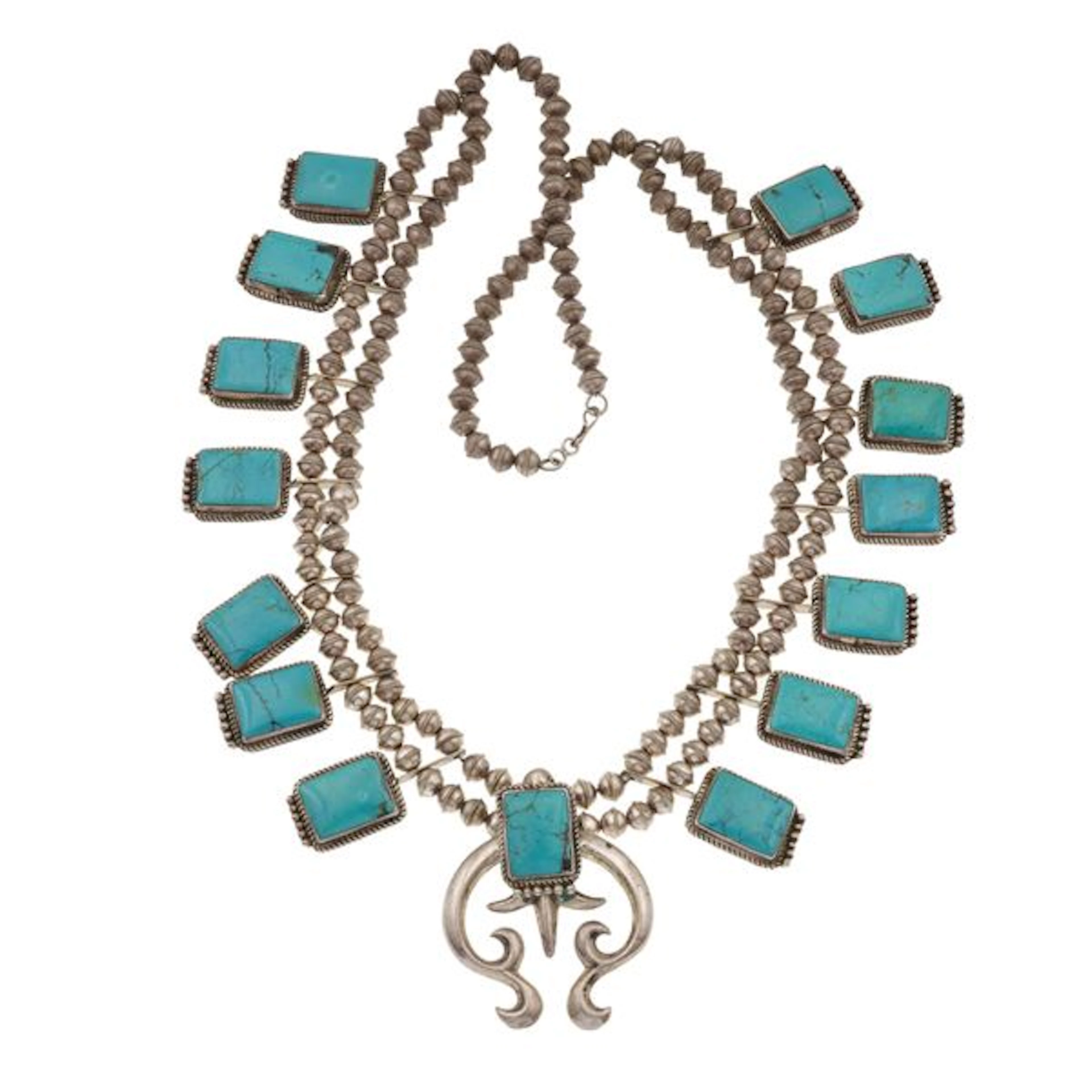 Turquoise and silver necklace