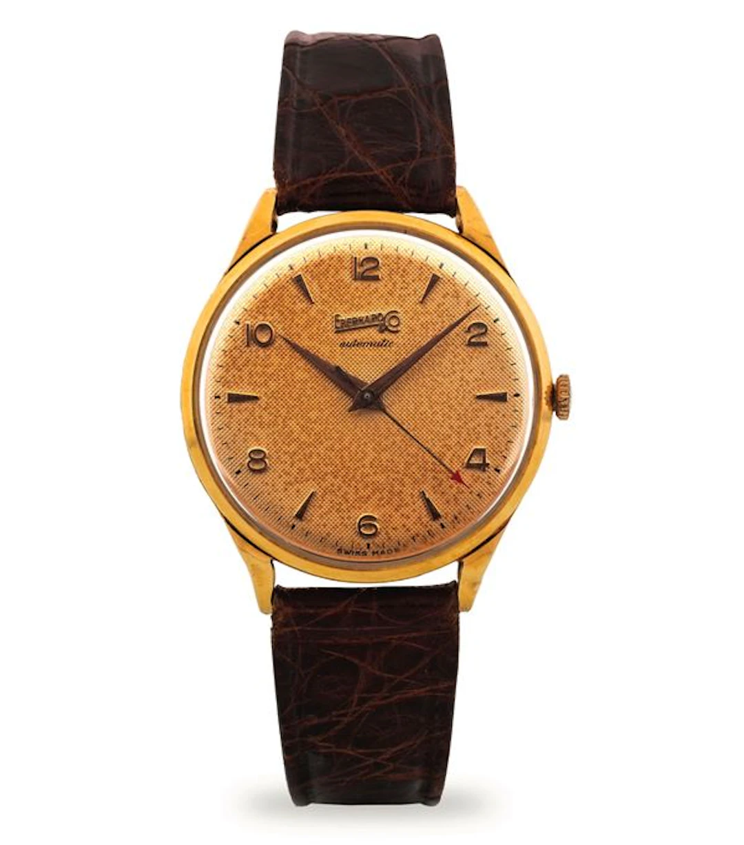Solo tempo in oro giallo 18k, quadrante champagne a nido d'ape con
