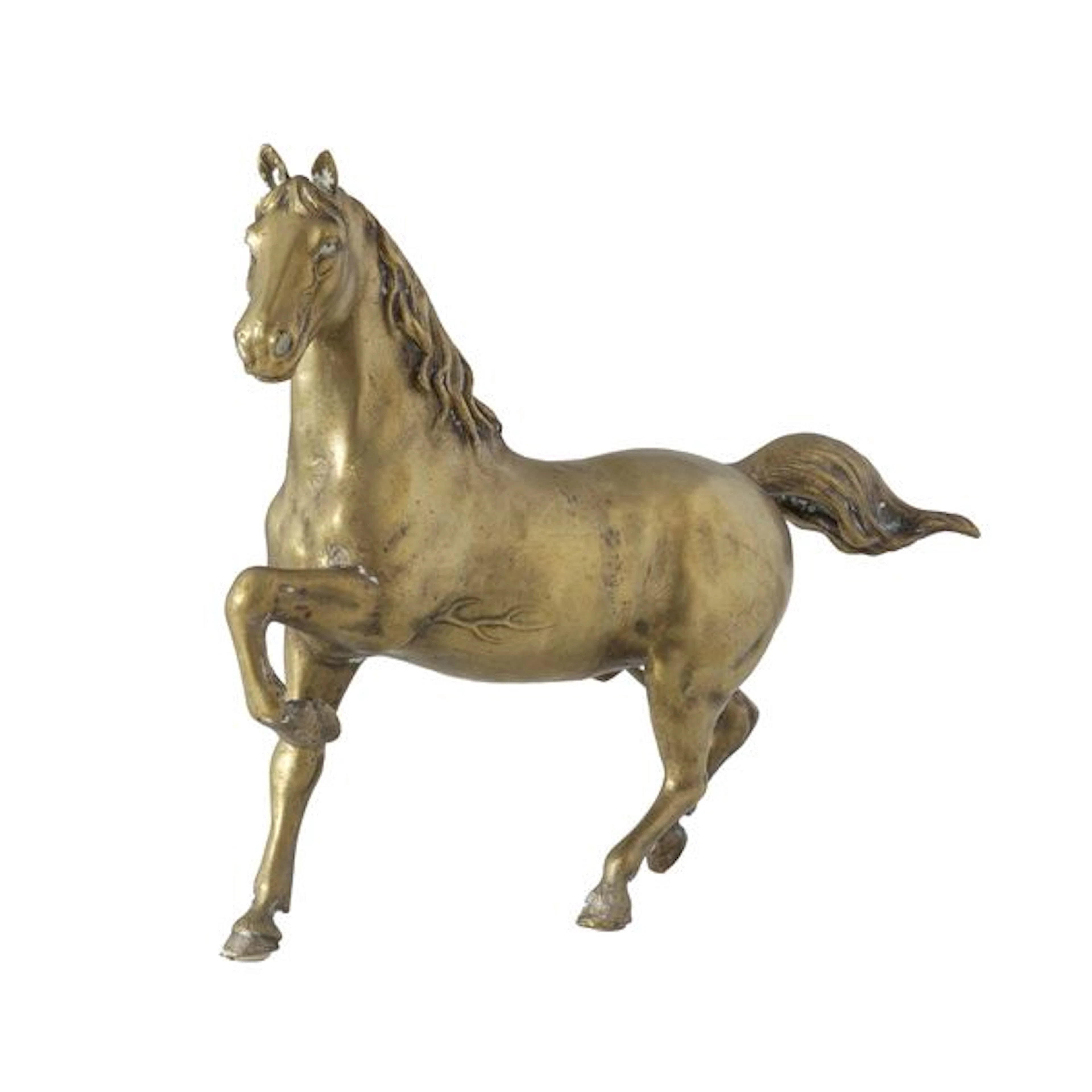 Cavallo in metallo dorato. XX secolo