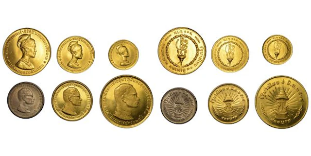 THAILANDIA. RAMA IX, 1946-2016. Lotto di sei monete.