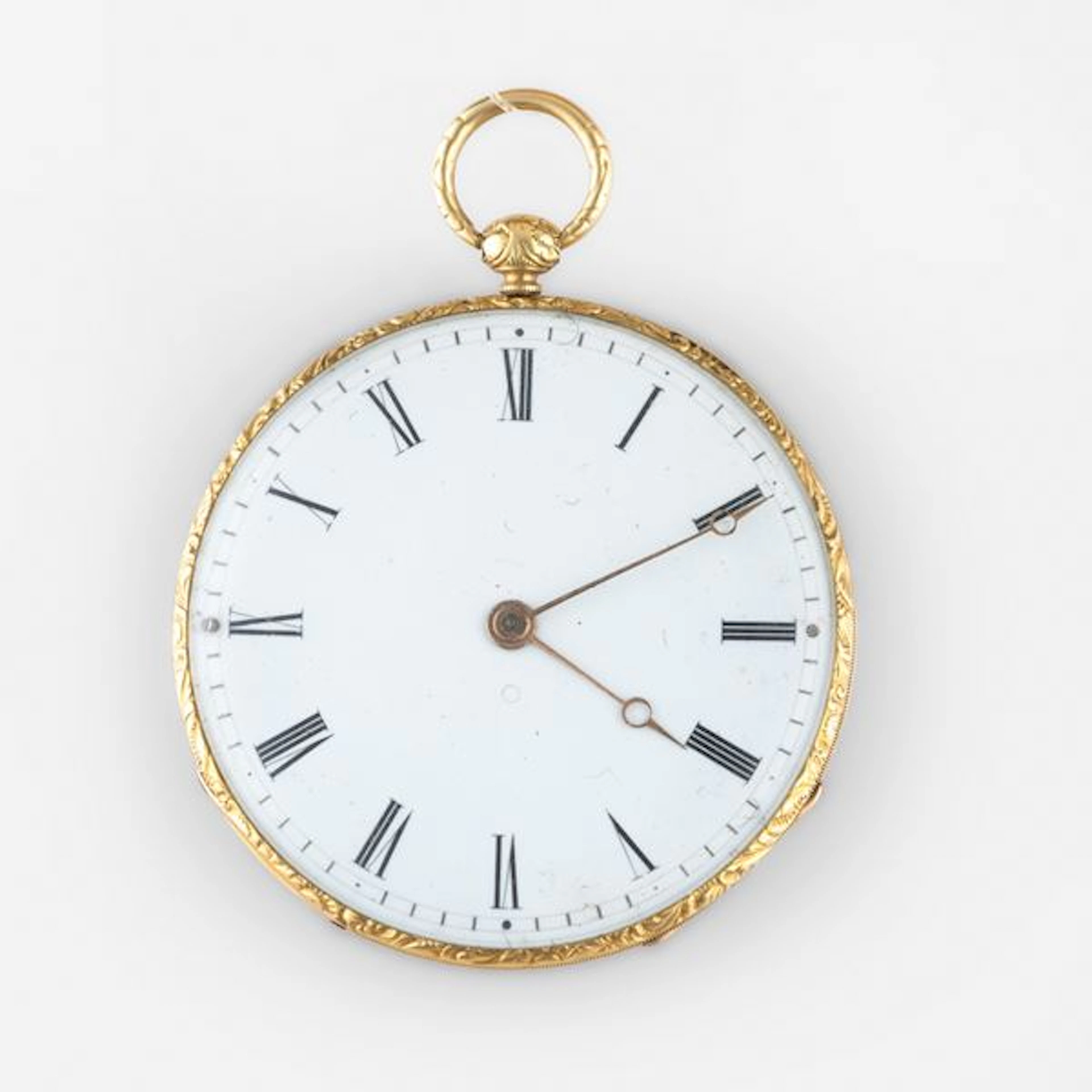 Orologio da tasca in oro giallo 18k con cassa con raffigurazione di