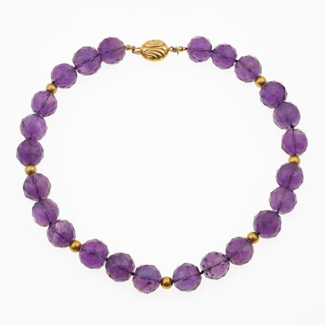 Amethyst and gold necklace